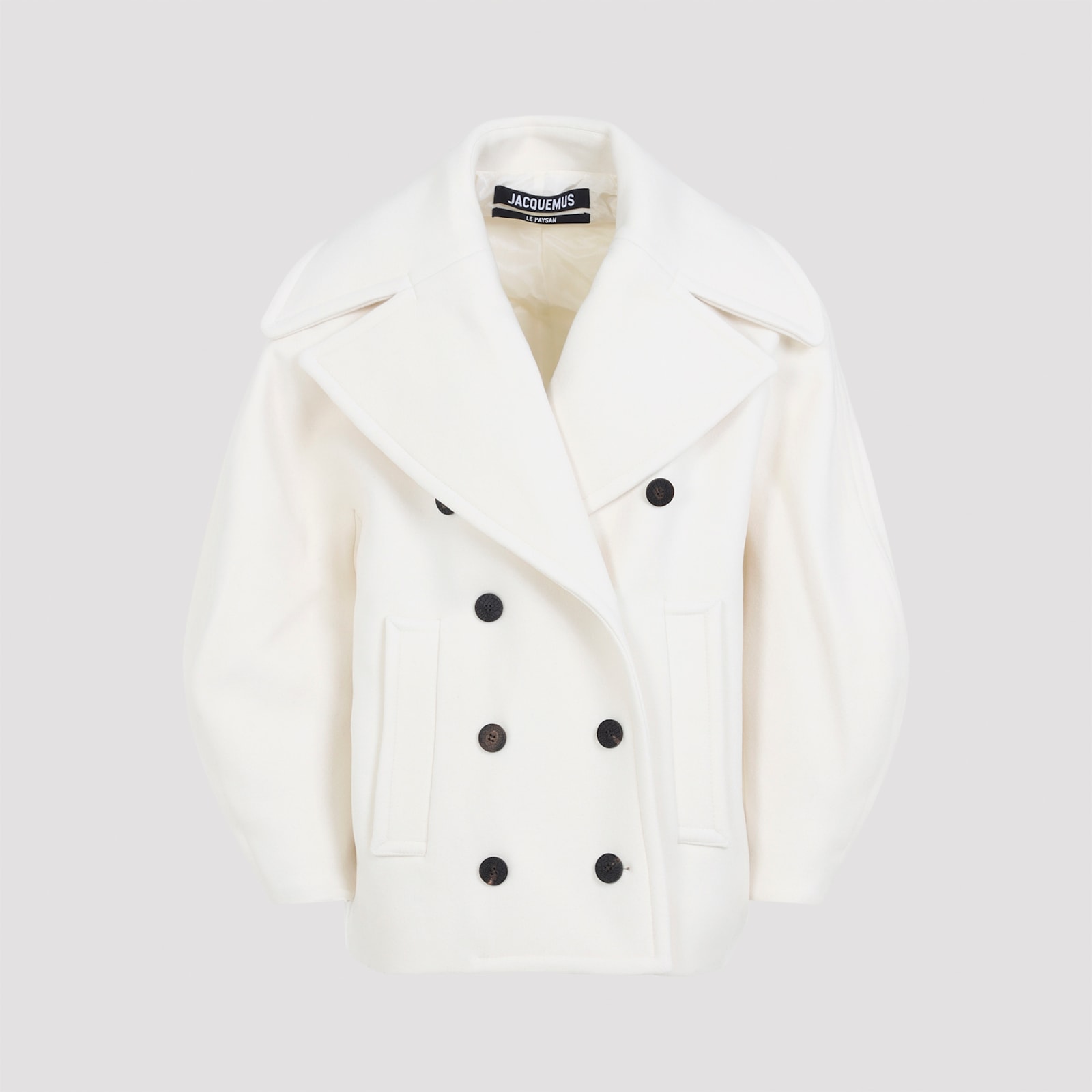 Jacquemus Womens Off-white Le Caban Double-breasted Wool Jacket In White