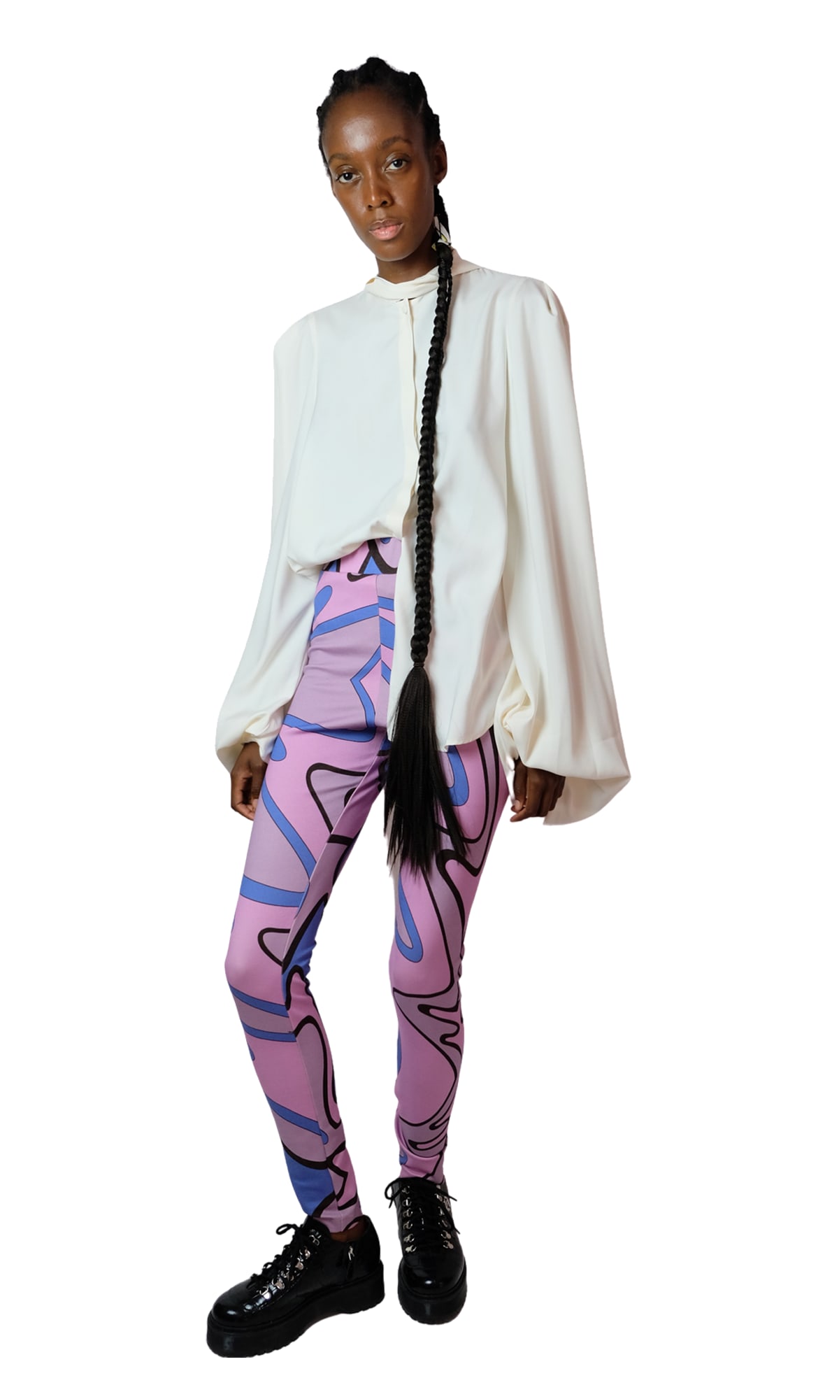 Shop Sara Battaglia Leggings In Pink Print