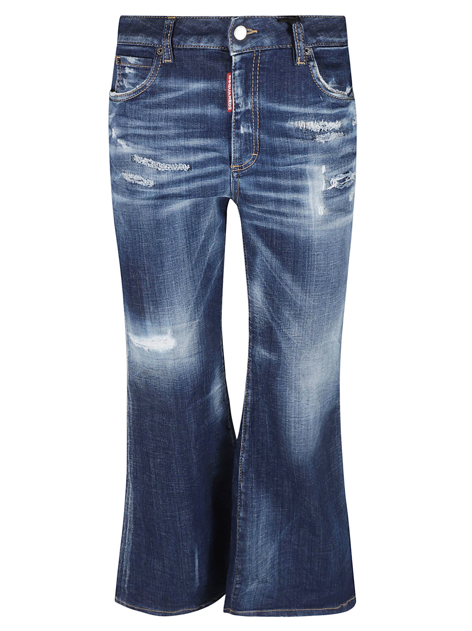 DSQUARED2 SUPER FLARE CROPPED JEANS