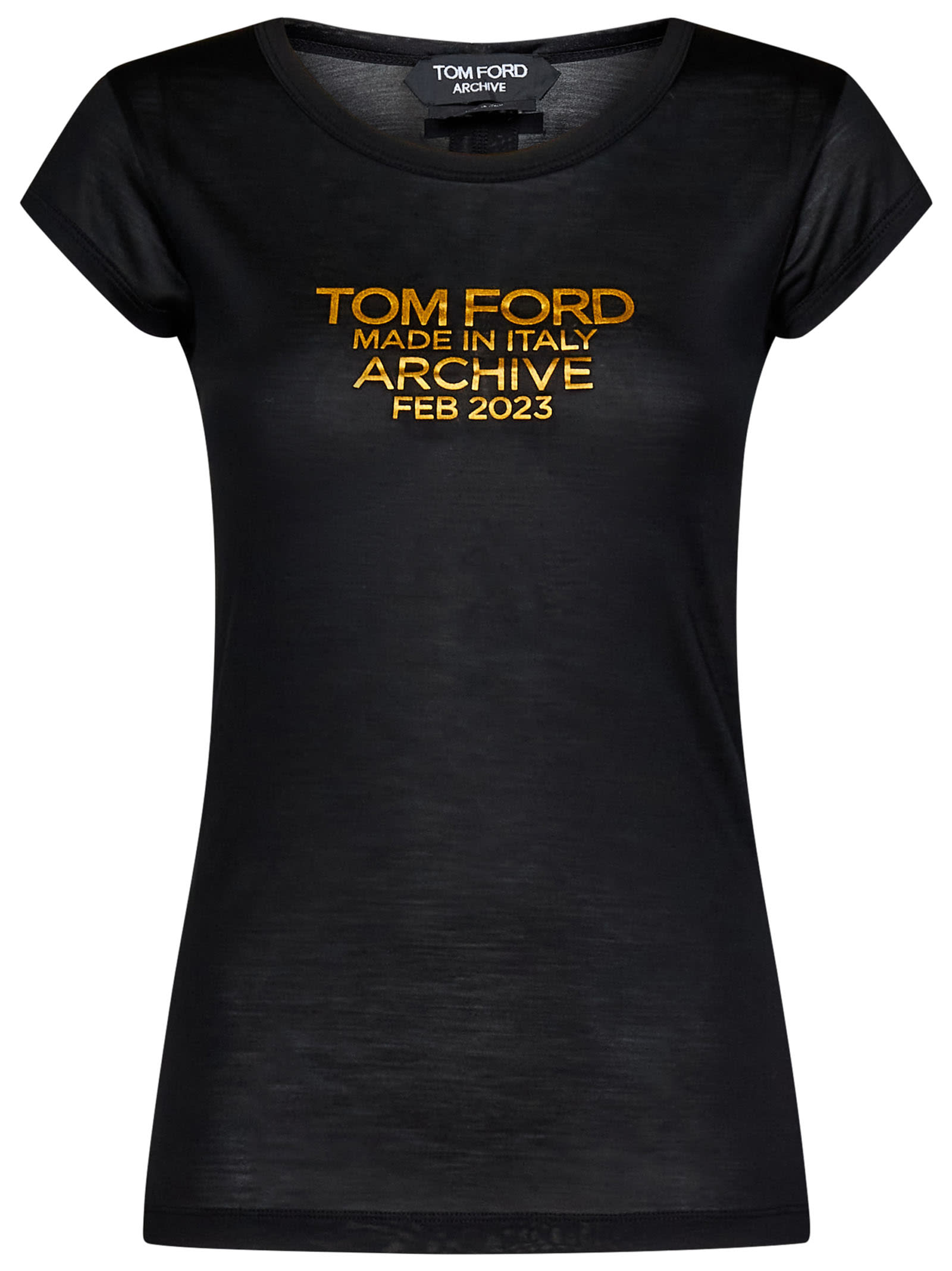 Tom Ford Black Gold Logo Print T-shirt