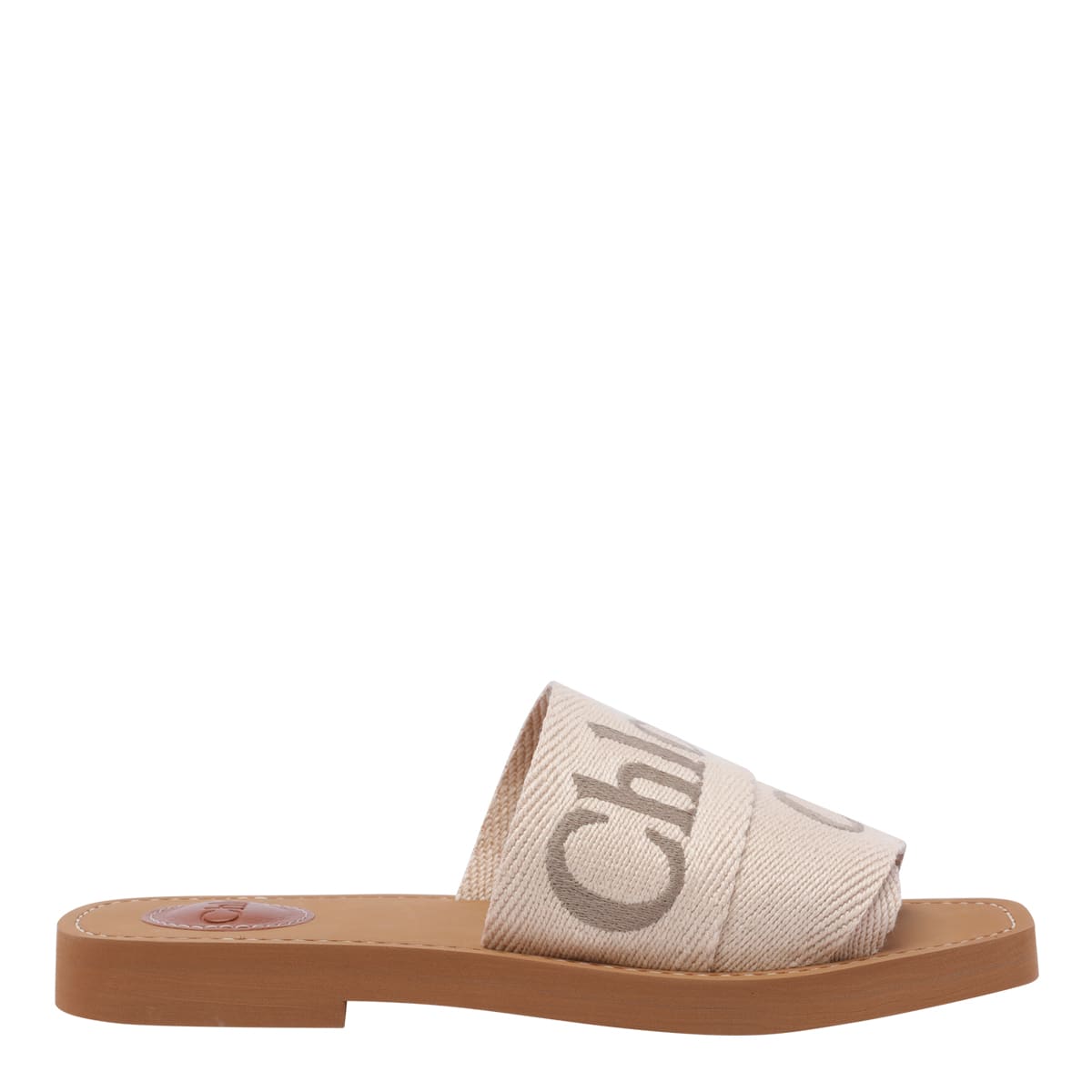 Shop Chloé Woody Sandals In Beige