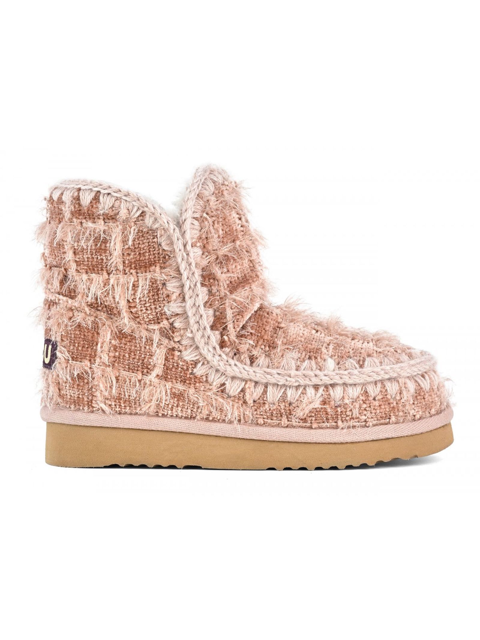 Shop Mou Eskimo 18 Nude Shaggy Textile In Pink