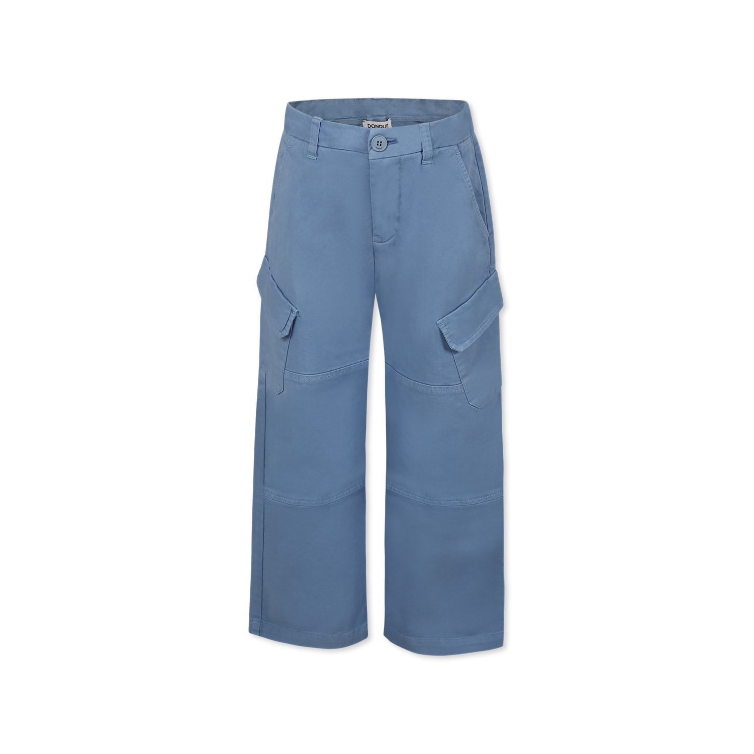 Shop Dondup Light Blue Trousers For Boy With Logo