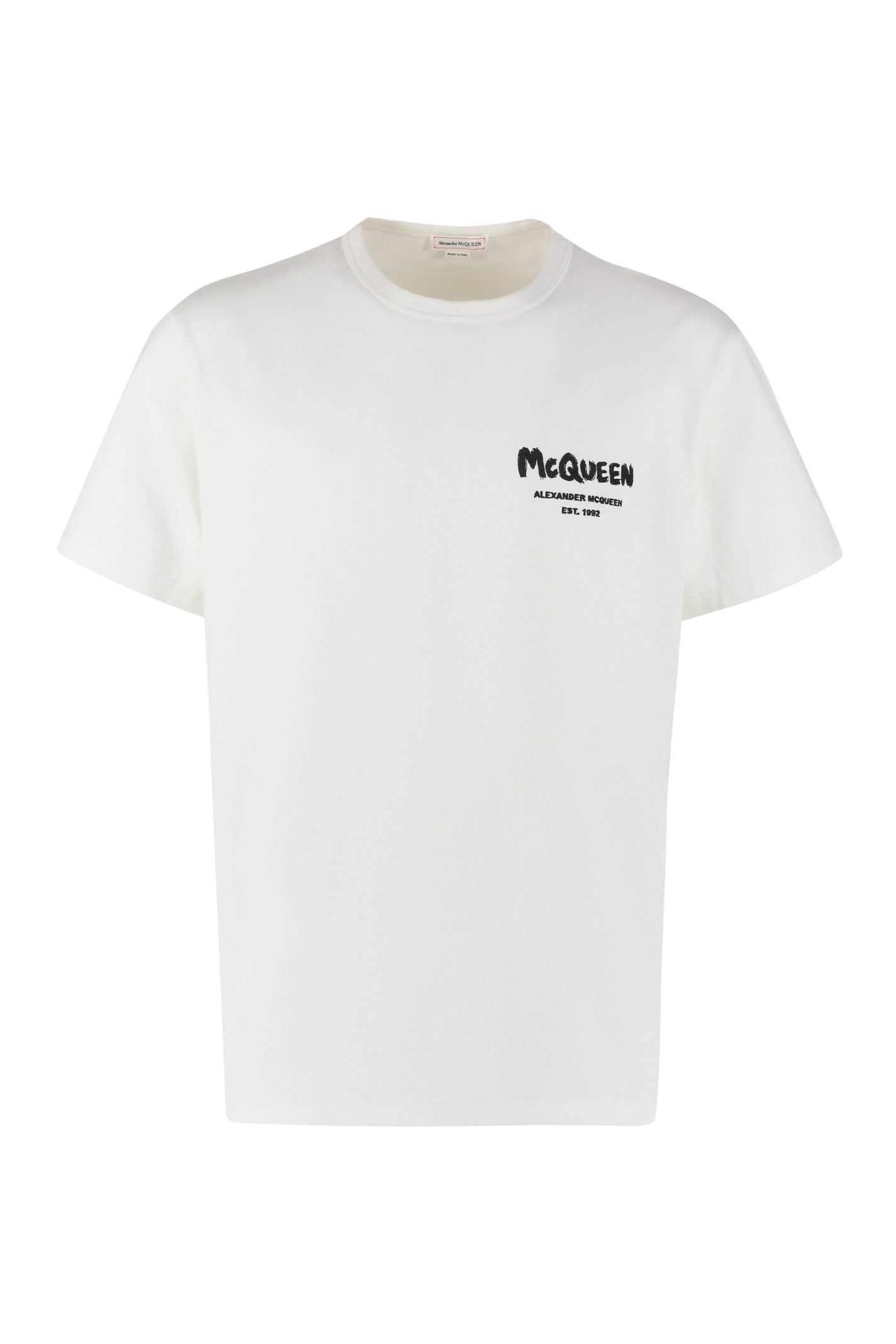 Alexander Mcqueen Logo Cotton T-shirt In White