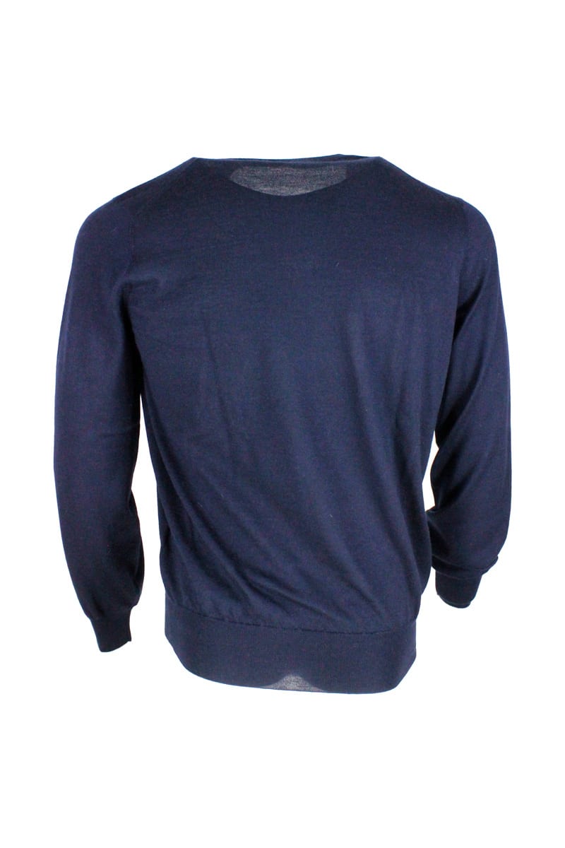 Shop Brunello Cucinelli V-neck Sweater In Blu