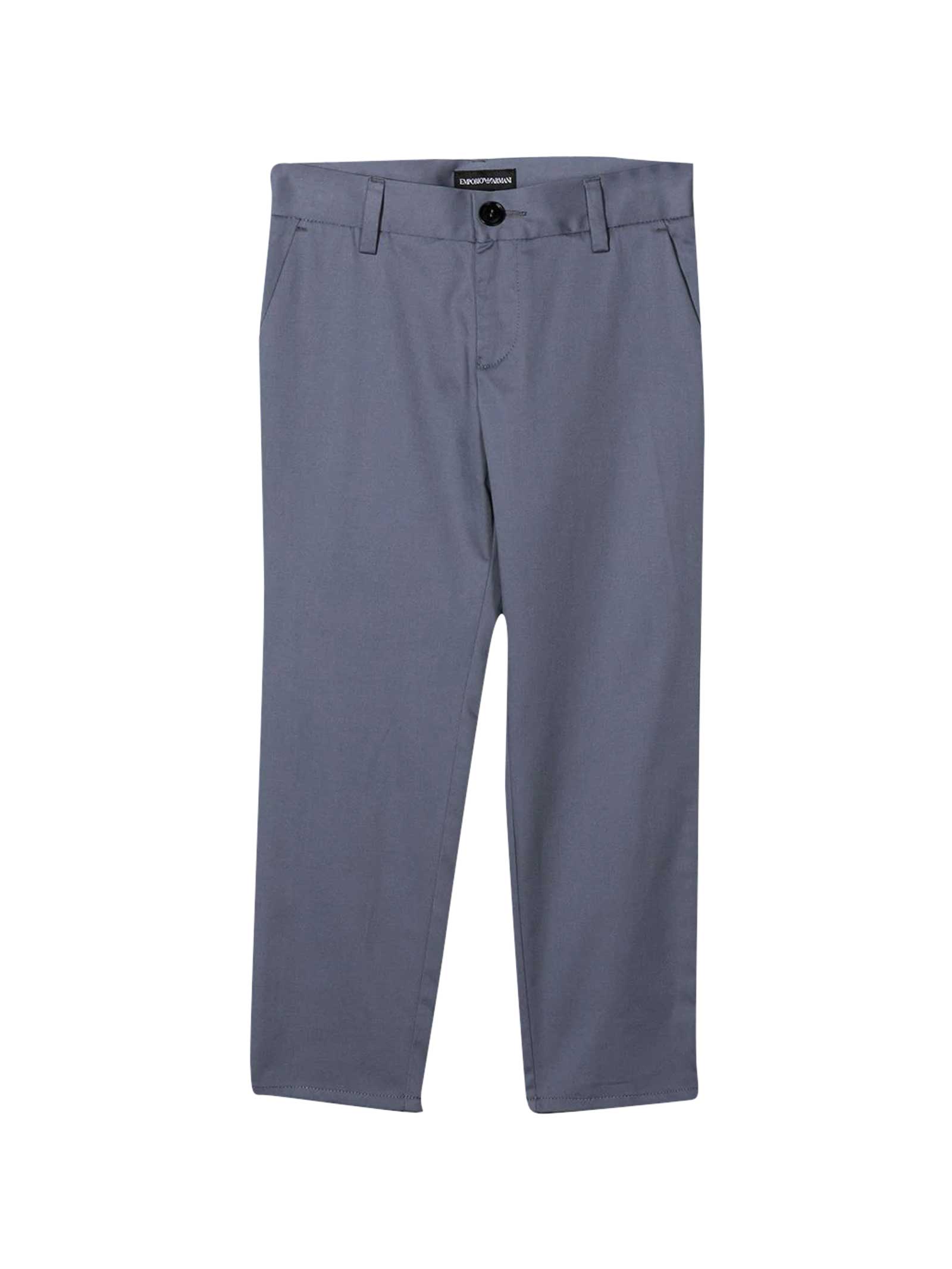 Shop Emporio Armani Gray Slim Chinos In Grigio