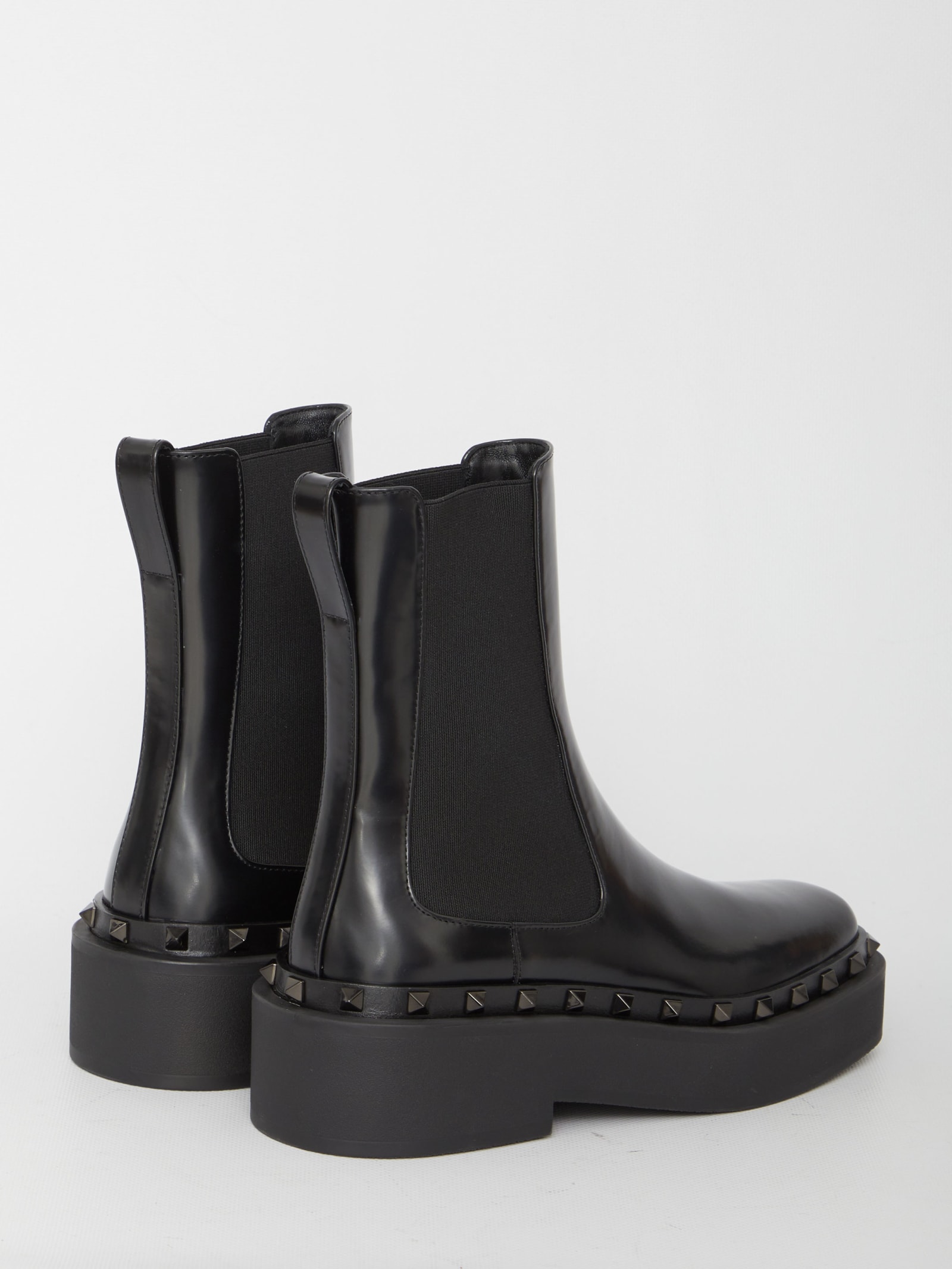 Shop Valentino Beatle Rockstud M-way Boots In Black