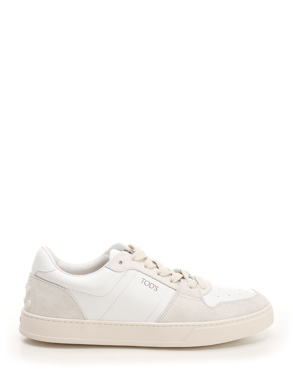 Shop Tod's Calfskin Sneakers In White