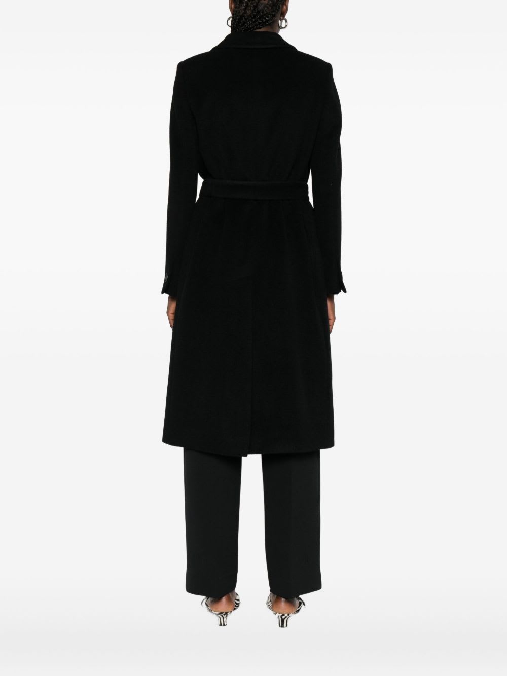 Tagliatore Double-breasted Wool Coat Long Sleeves In Black