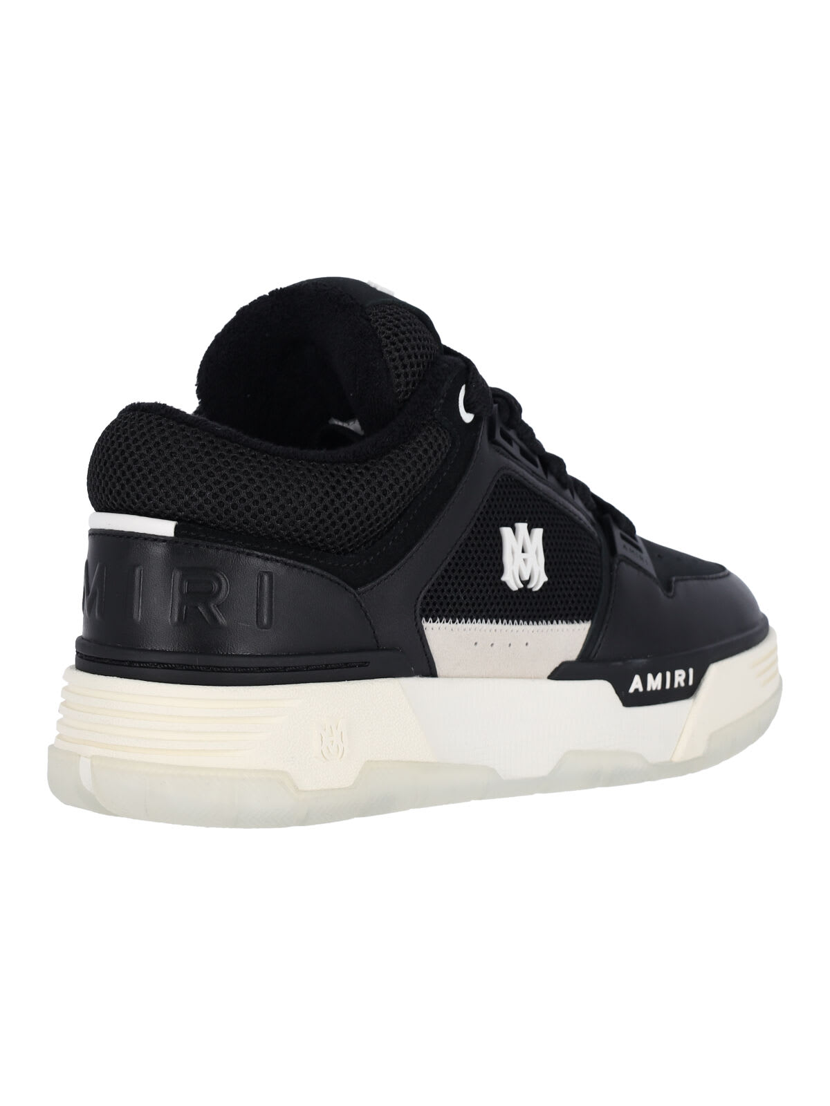 Amiri Black Low Top Sneakers With Logo Patch On The Tongue And Logo Lettering On The Heel In Leather Man In Black