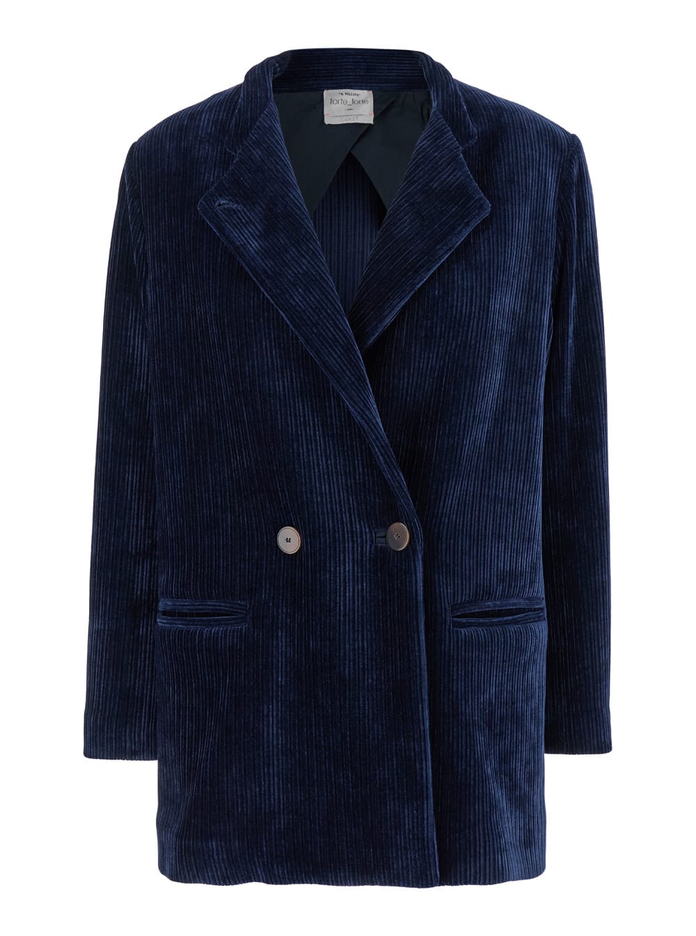 Shop Forte Forte Knitted Courduroy Jacket In Blu Notte