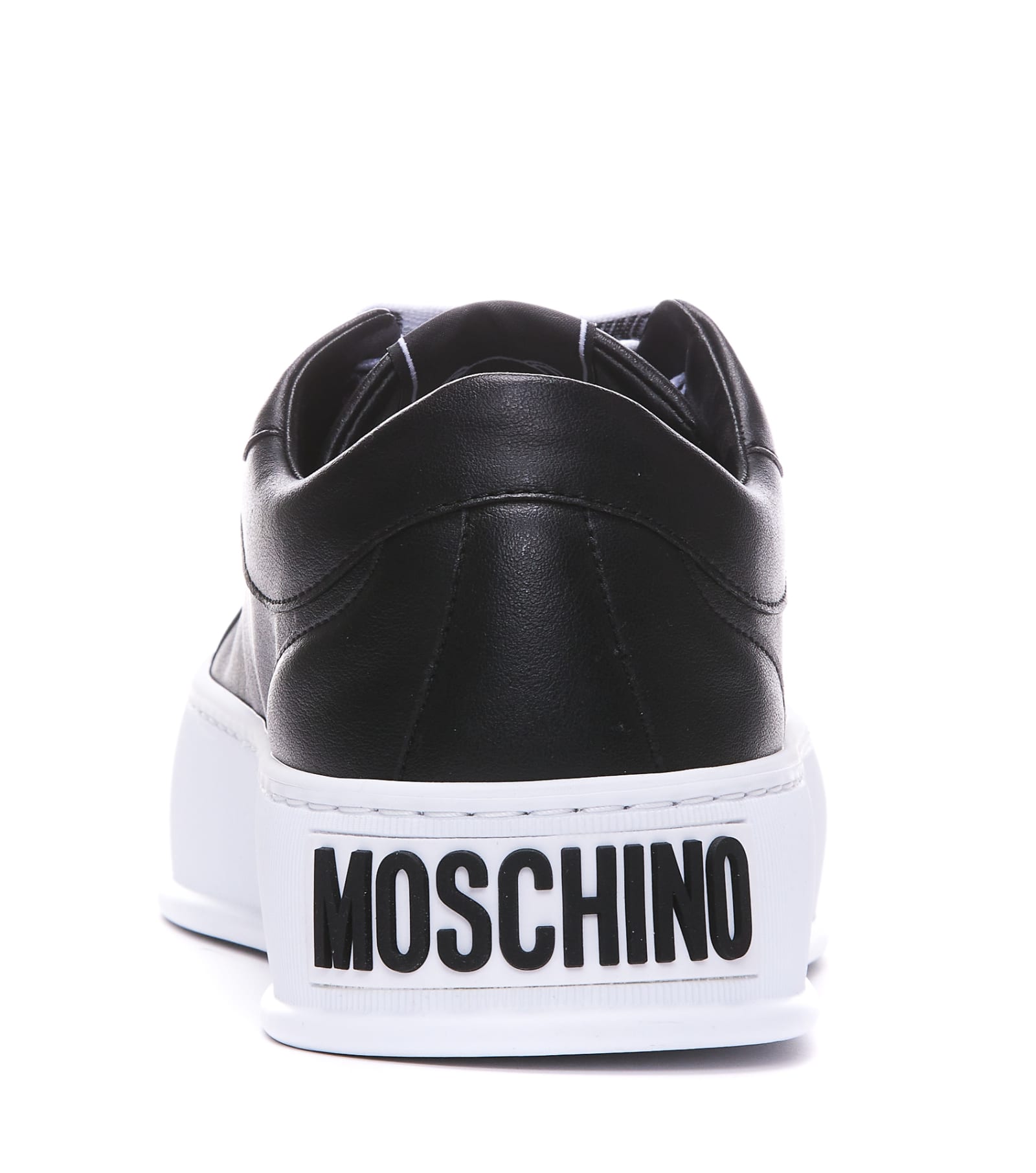 Shop Moschino Logo Sneakers In 000