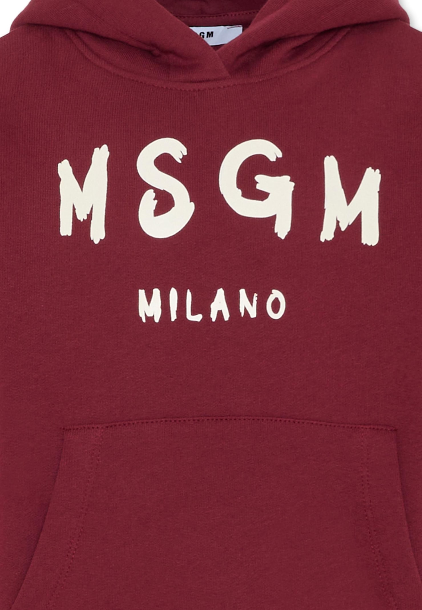 Msgm Burgundy Sweatshirt For Kids With Logo In Burgundy