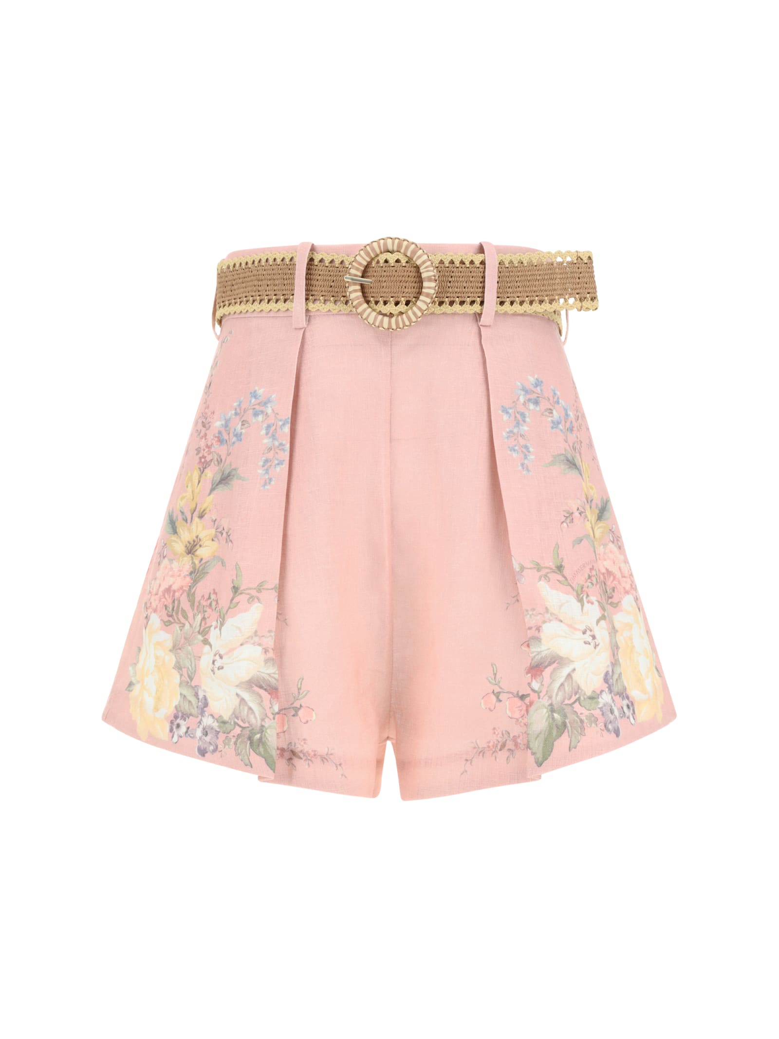 Shop Zimmermann Waverly Tuck Shorts In Pink