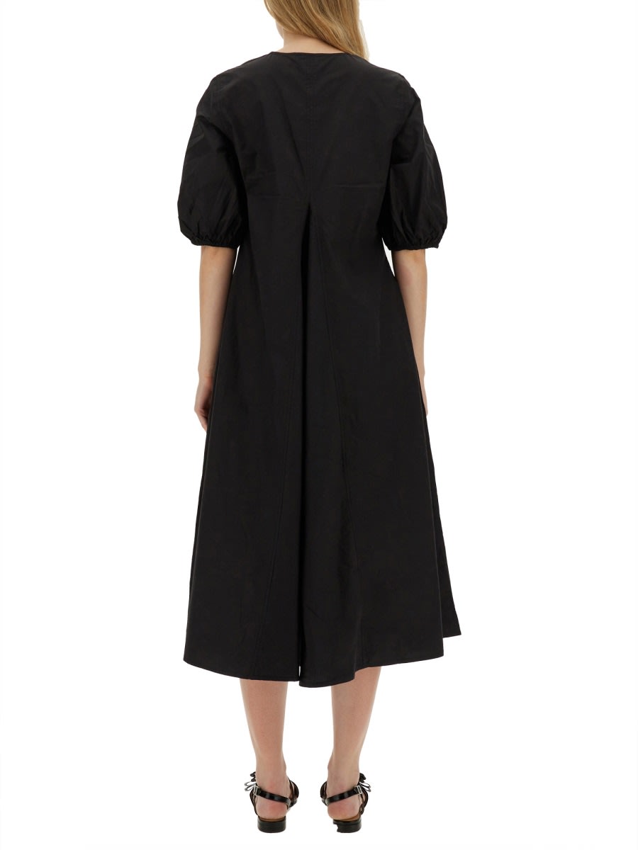 Shop Ganni V-neck Dress In Black