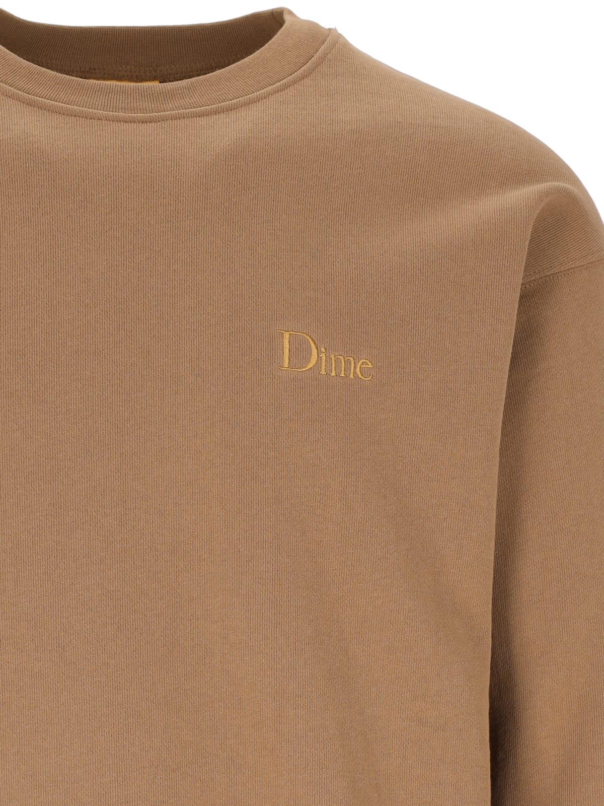 Shop Dime Logo Crewneck Sweatshirt In Brown