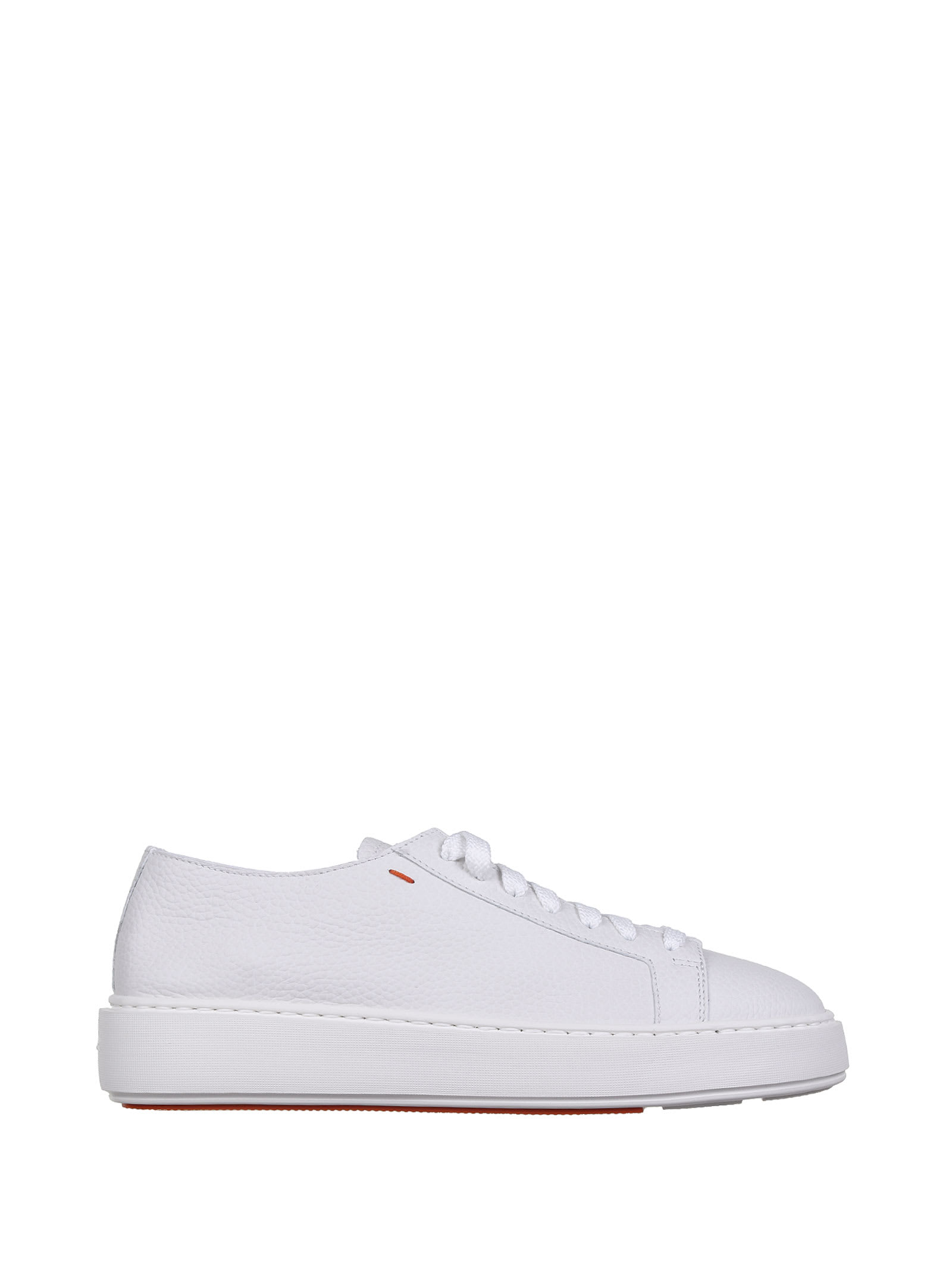 Santoni White Low-top Sneaker In Grey/white