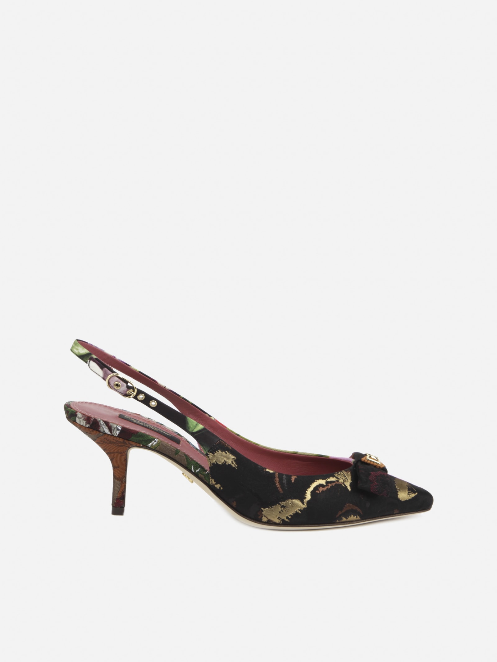 DOLCE & GABBANA SLINGBACK MADE IN PATCHWORK FABRIC,11838537