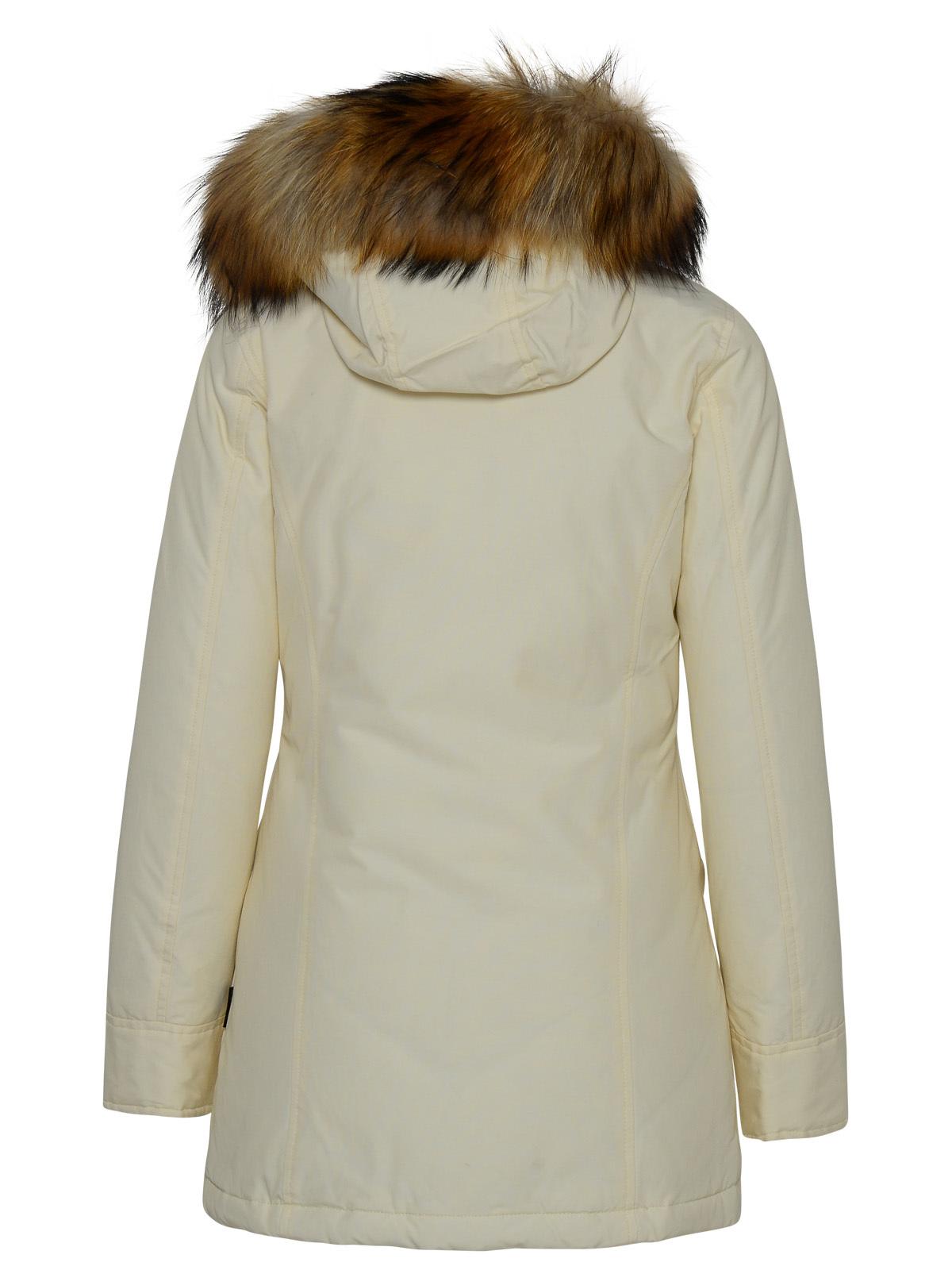 WOOLRICH ARTIC WHITE COTTON BLEND PARKA 