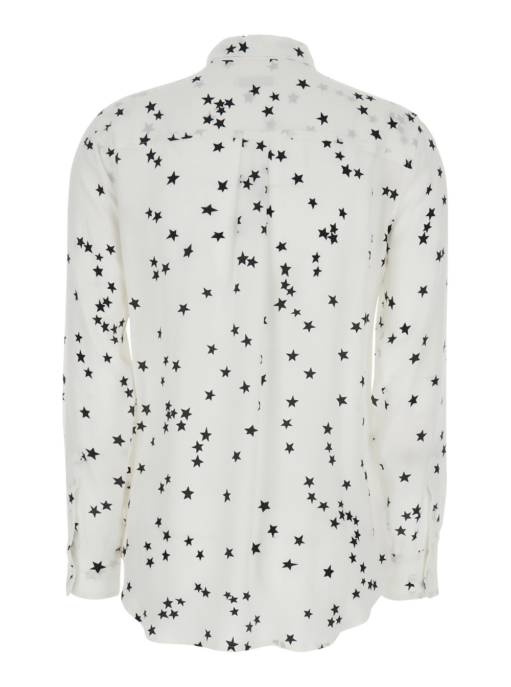 Shop Equipment White Shirt With All-over Star Motif And Patch Pockets On The Chest In Silk Woman