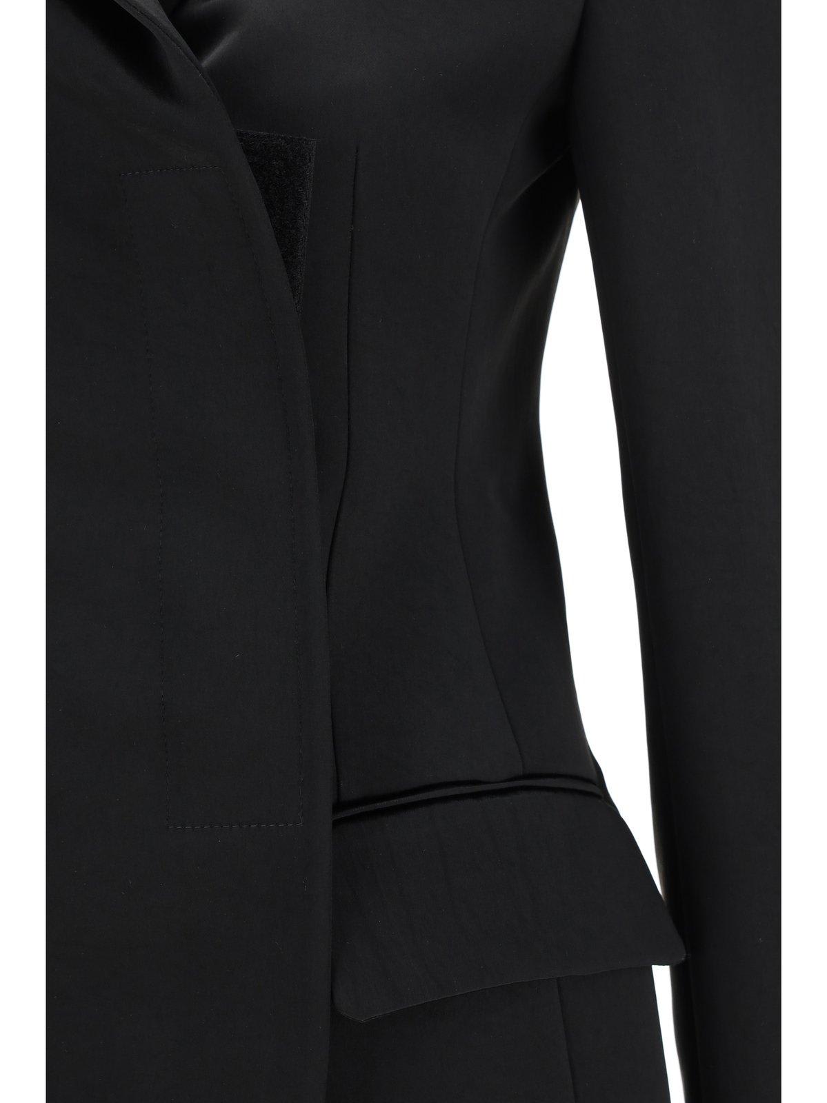 Shop Sportmax Double-breasted Long-sleeved Jacket In Nero