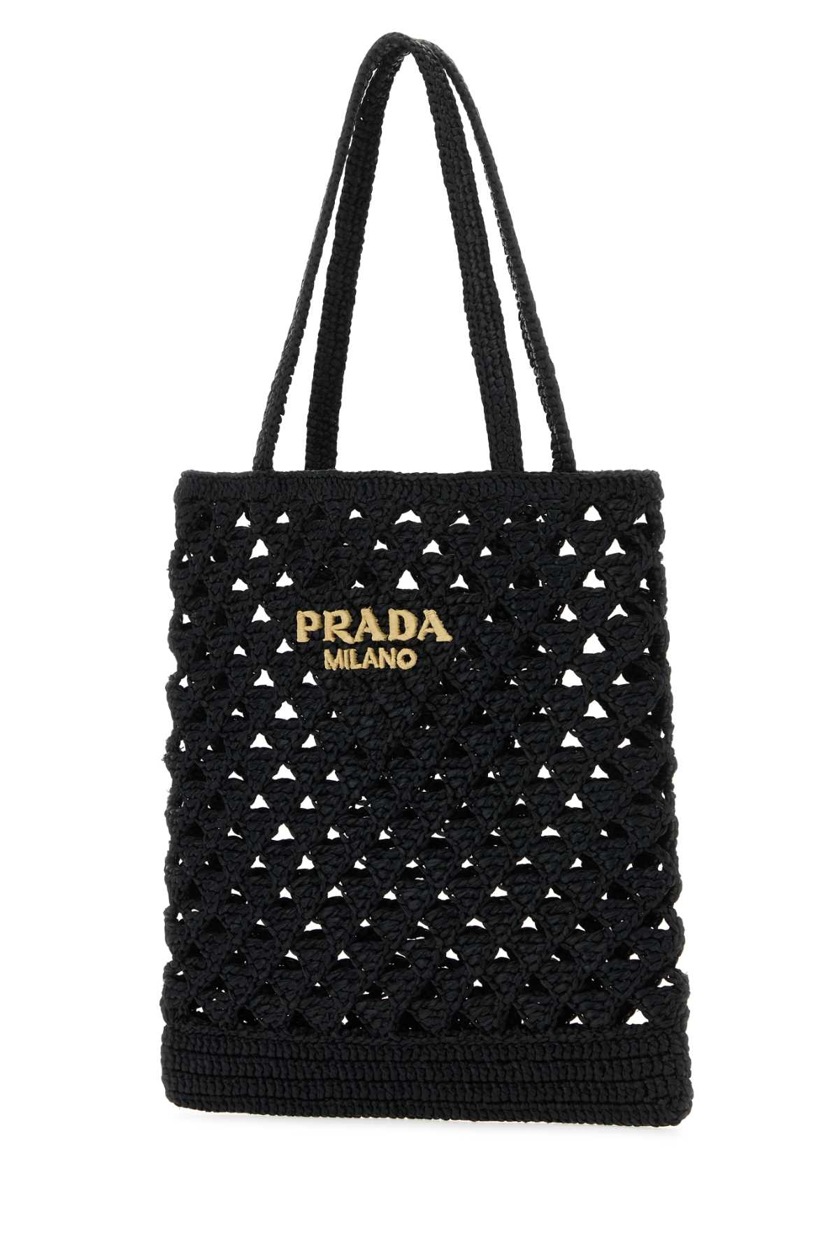 Prada Black Straw Handbag In Neroc