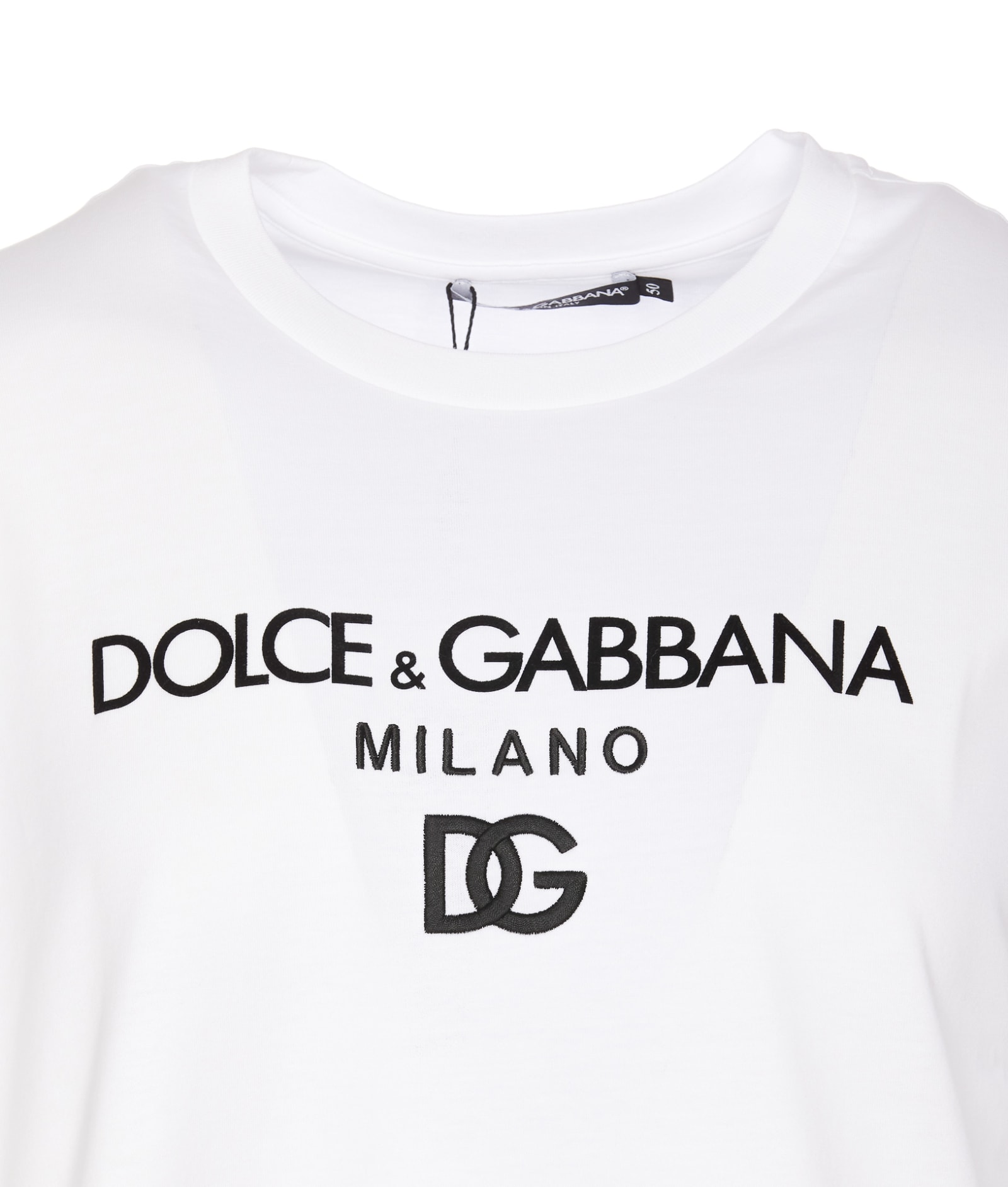 Shop Dolce & Gabbana Dg Embroidered T-shirt In White