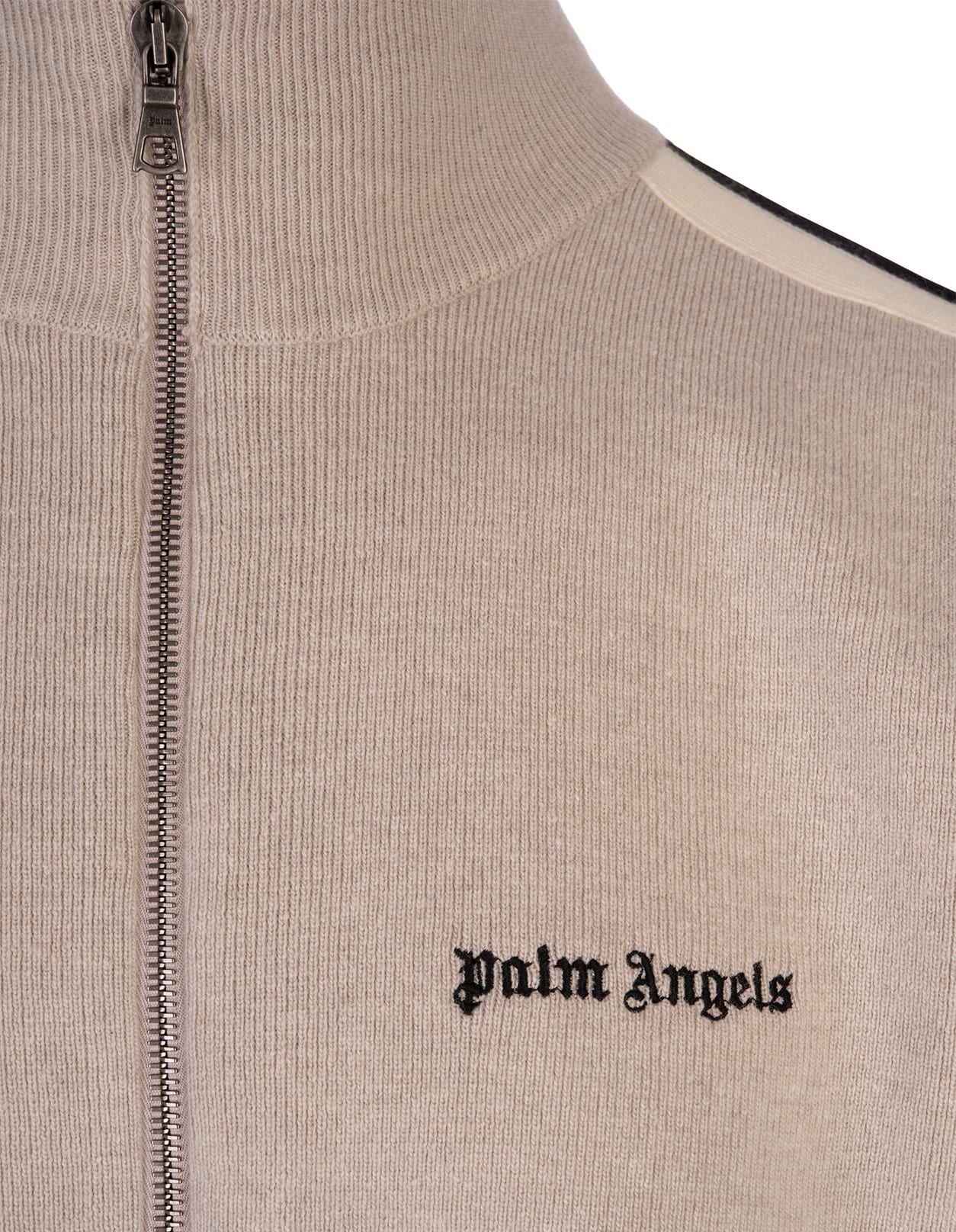 Shop Palm Angels Light Beige Wool And Cashmere Track Jacket In Brown