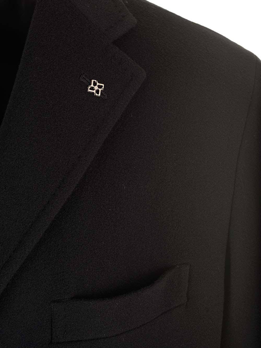 Shop Tagliatore Wool And Cashmere Coat In Black