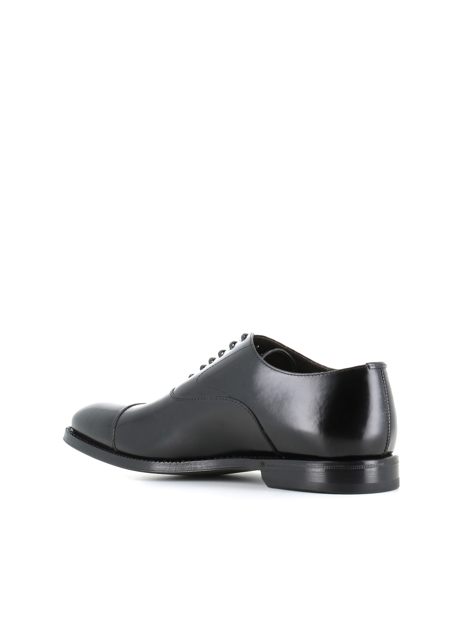 Green George Cap-toe Oxford Shoes In Black
