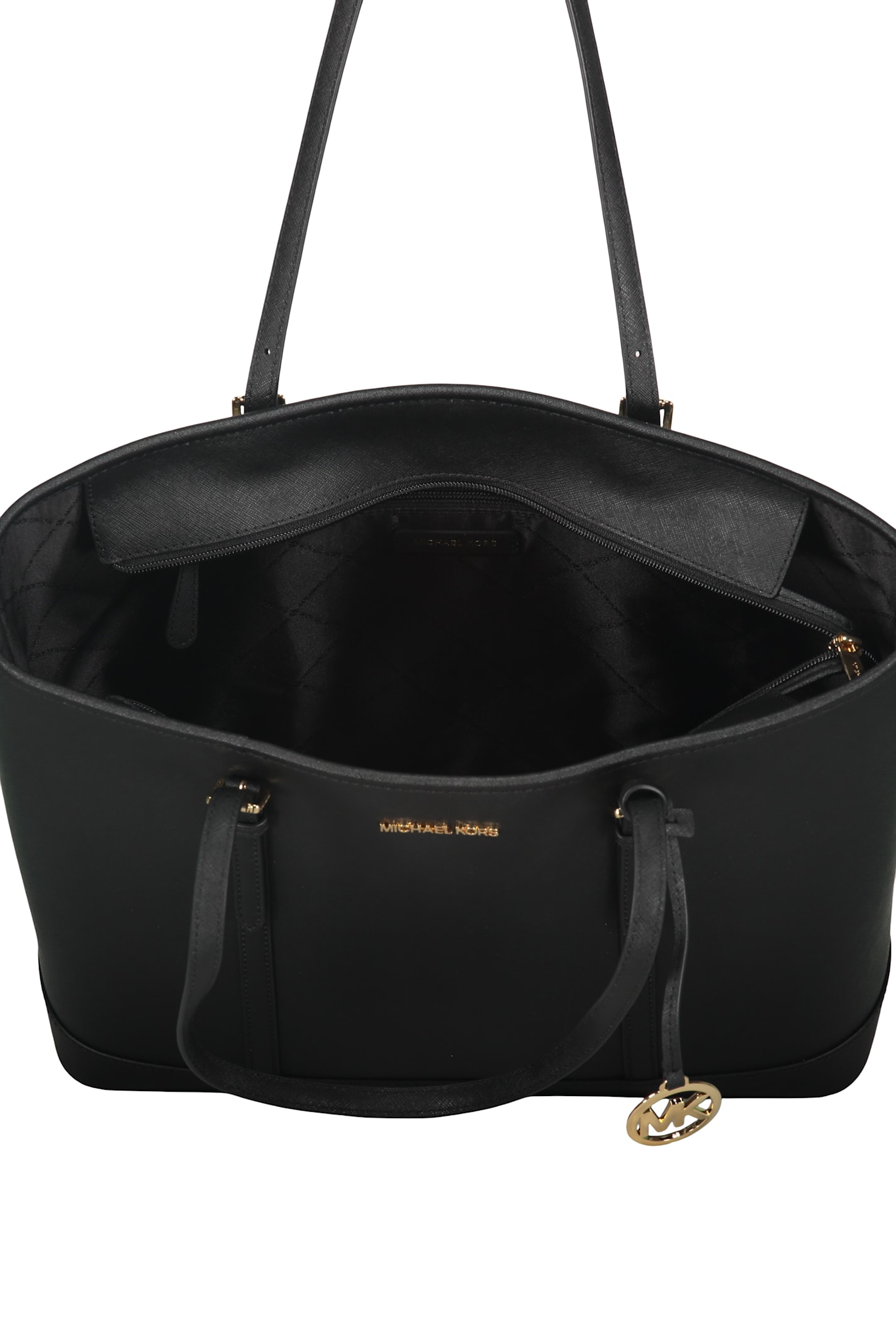 Michael Kors Leather Tote In Black