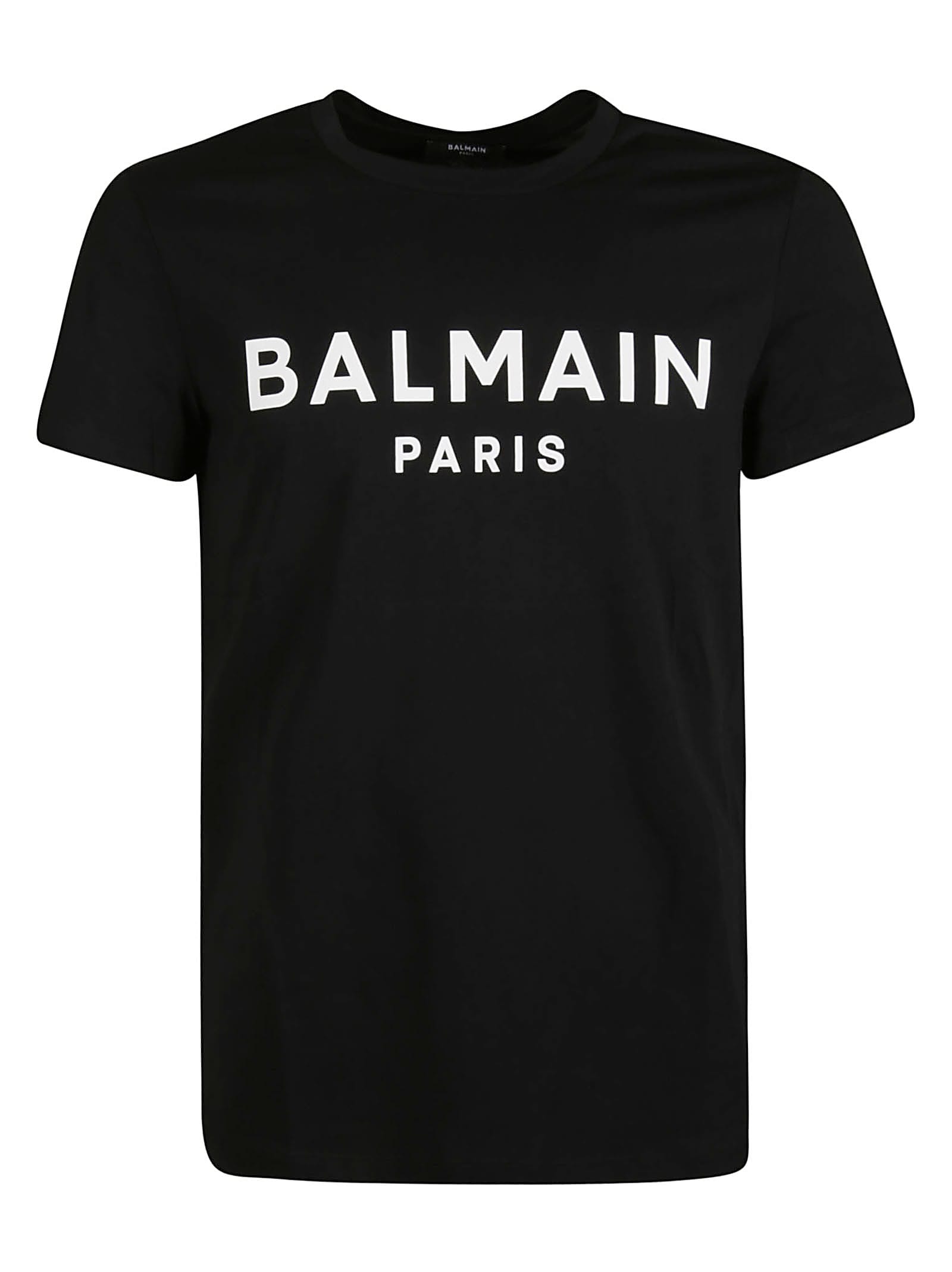 Balmain Logo Print Round Neck T-shirt