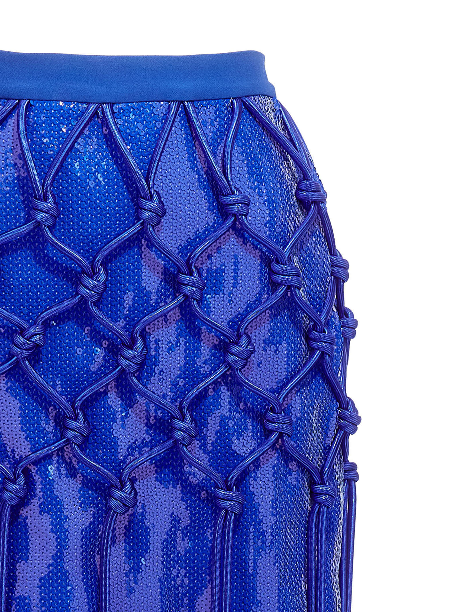 Shop David Koma Gonna Fish Net Layered In Blue