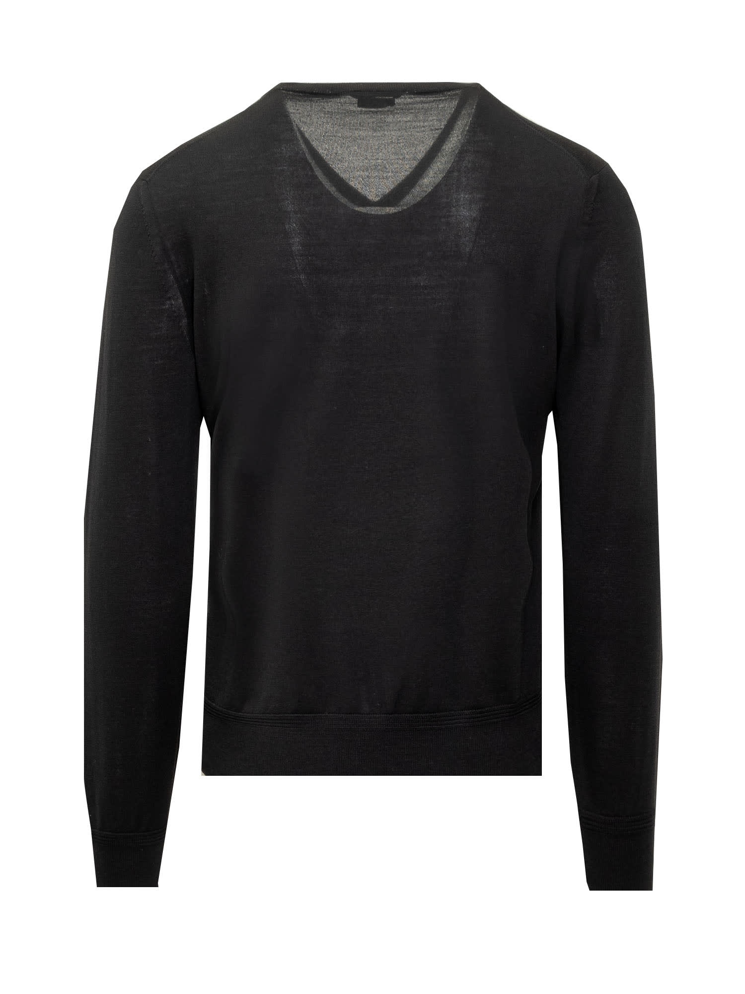 Shop Tom Ford Merino Wool Pullover In Black
