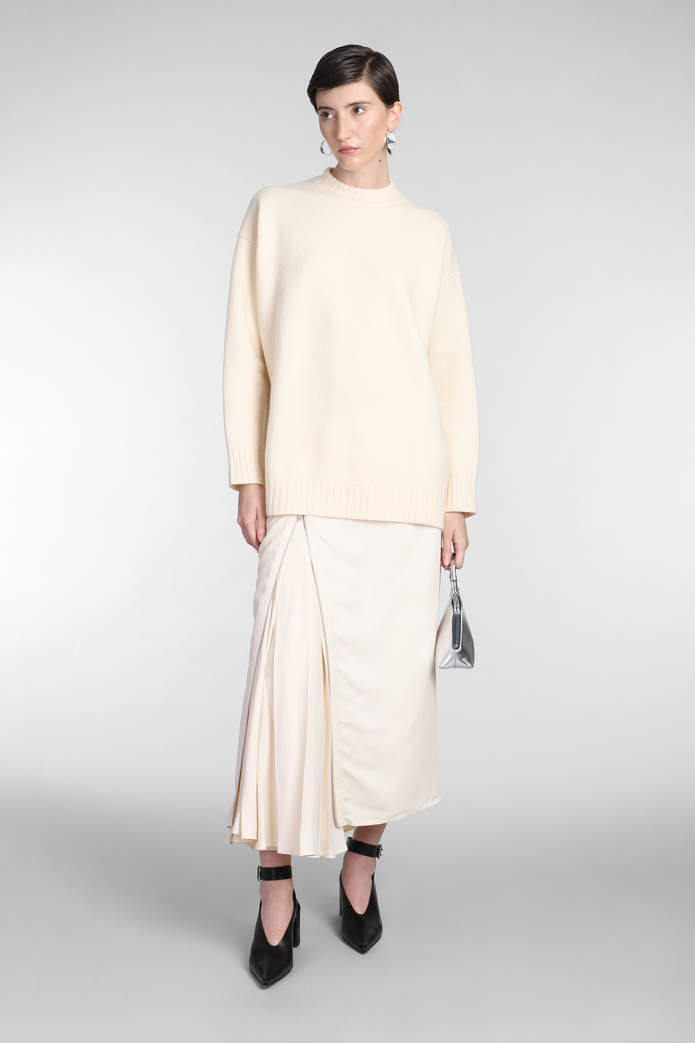 Jil Sander Long-sleeve Crew-neck Wool Jumper In Ivory