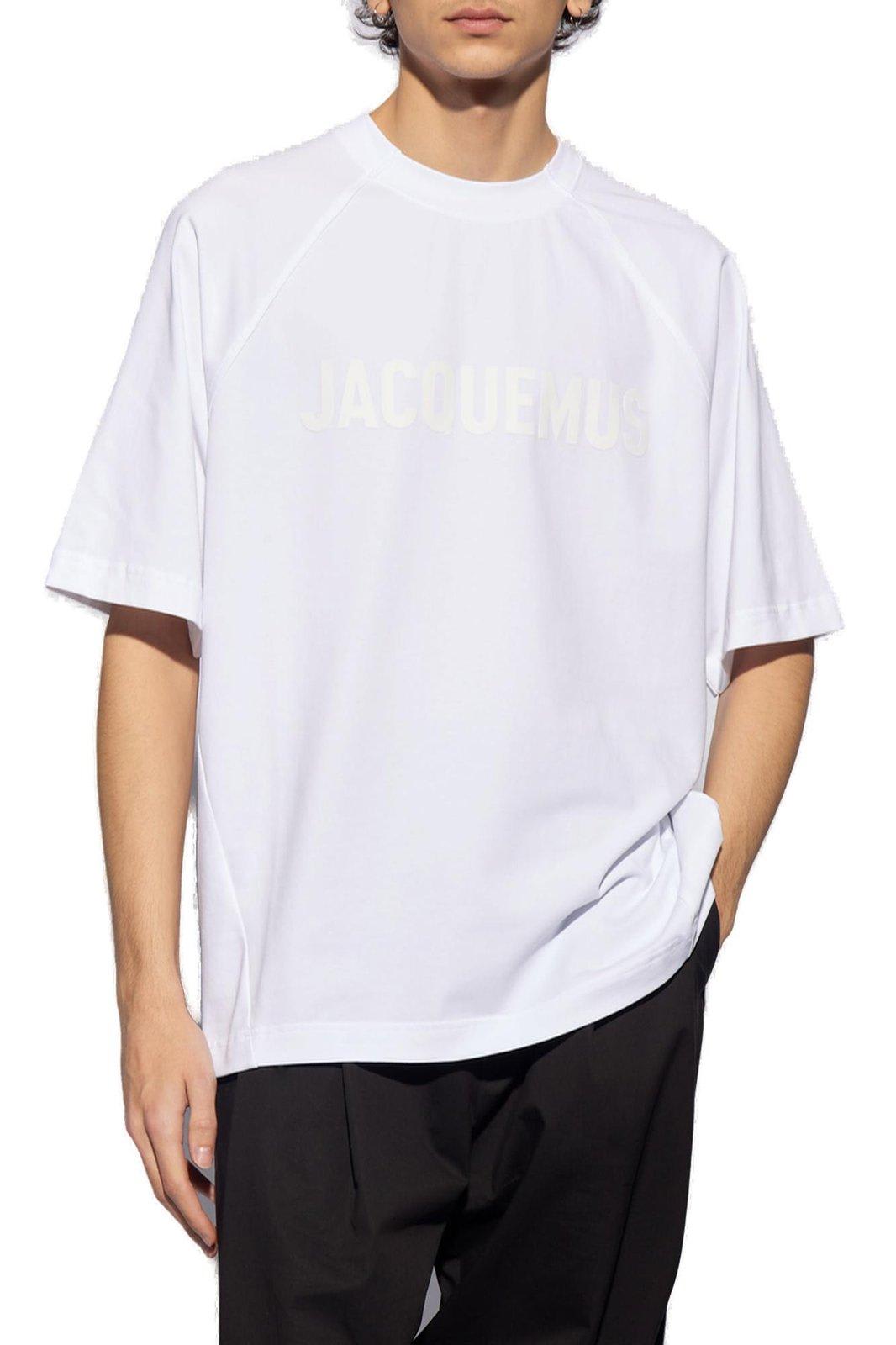 Shop Jacquemus Typo Crewneck T-shirt In White