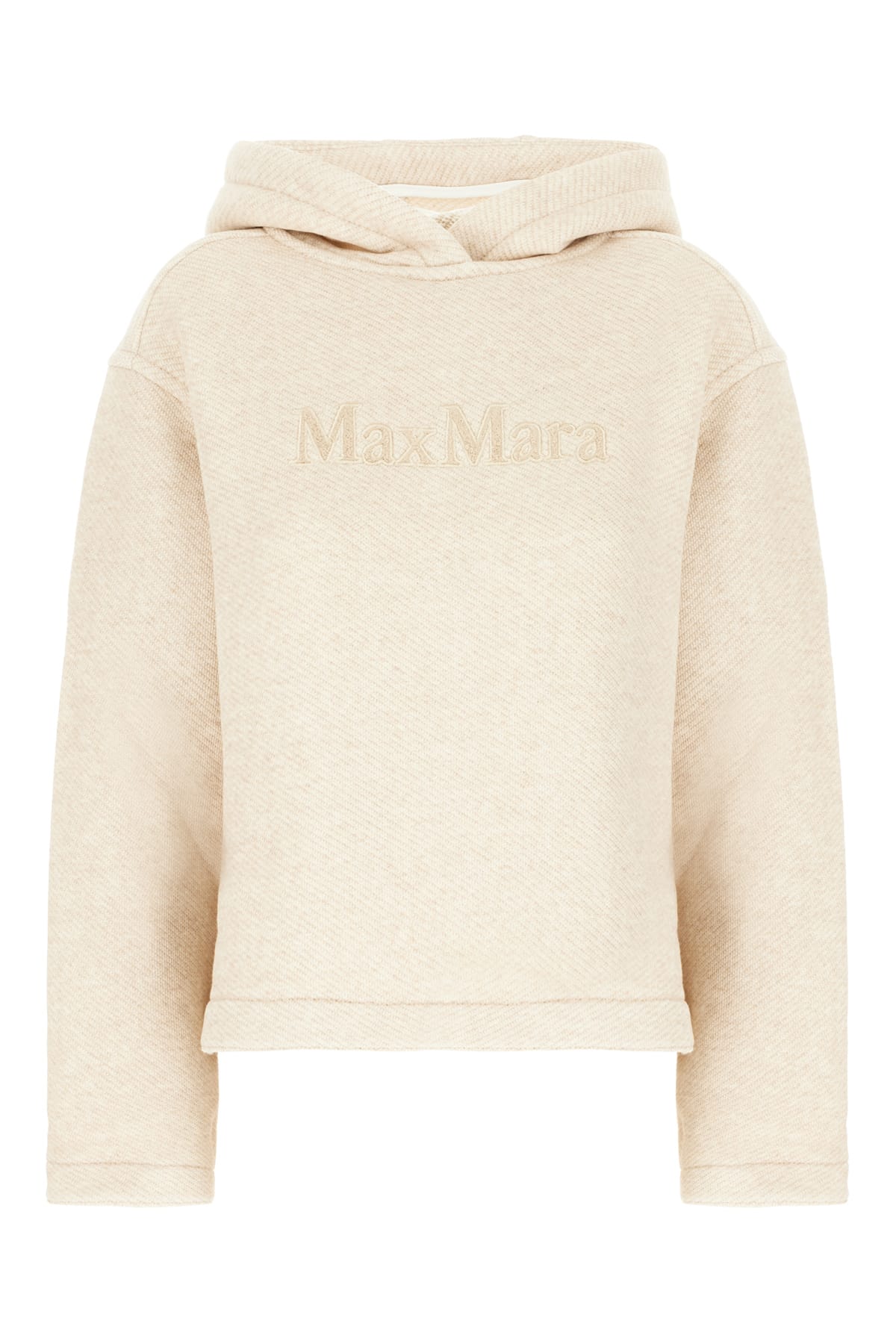 Max Mara Sand Cotton Blend Sweatshirt In Albino
