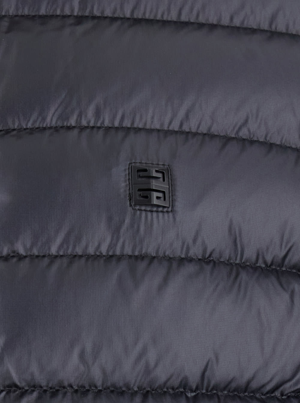 Shop Givenchy Black High Neck Down Jacket With Logo Detail In Tech Fabric Man