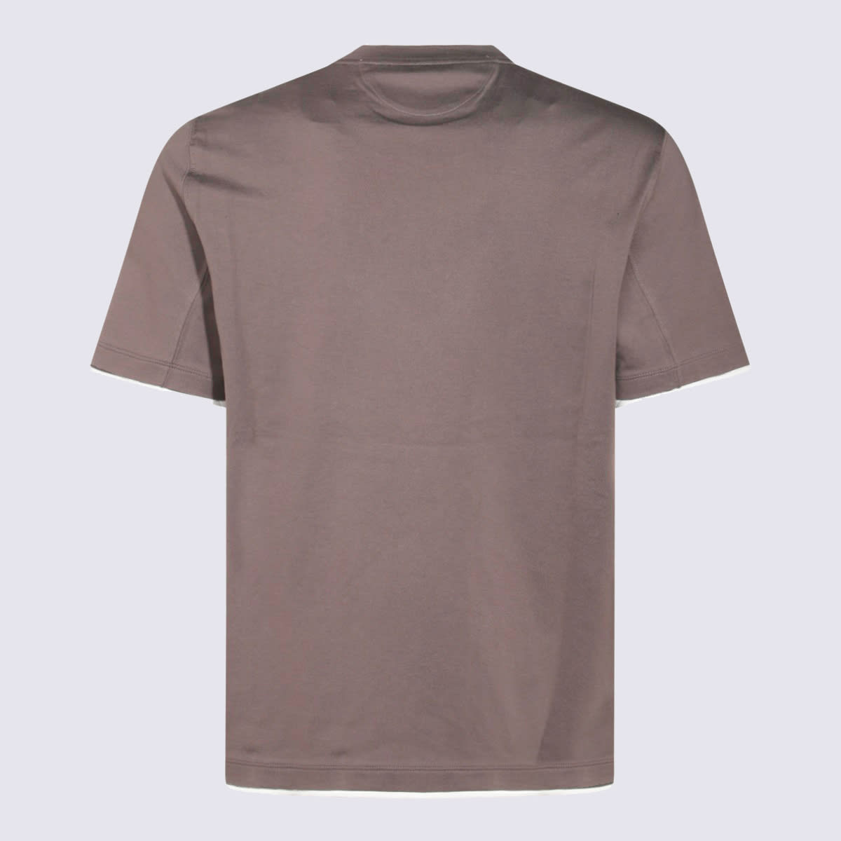 Brunello Cucinelli Brown Cotton T-shirt In Burgundy