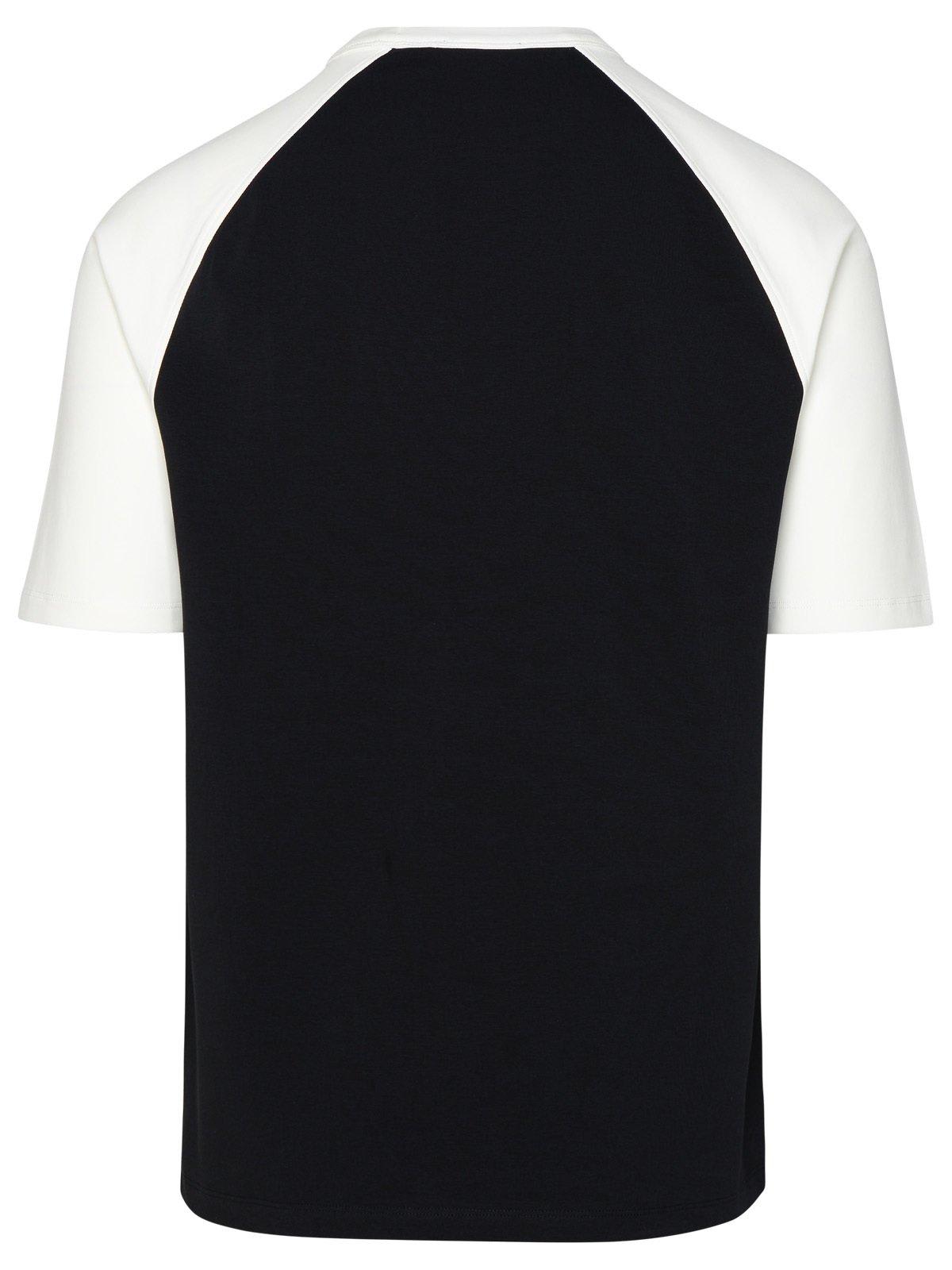 Shop Balmain Round Neck Logo Embroidered T-shirt