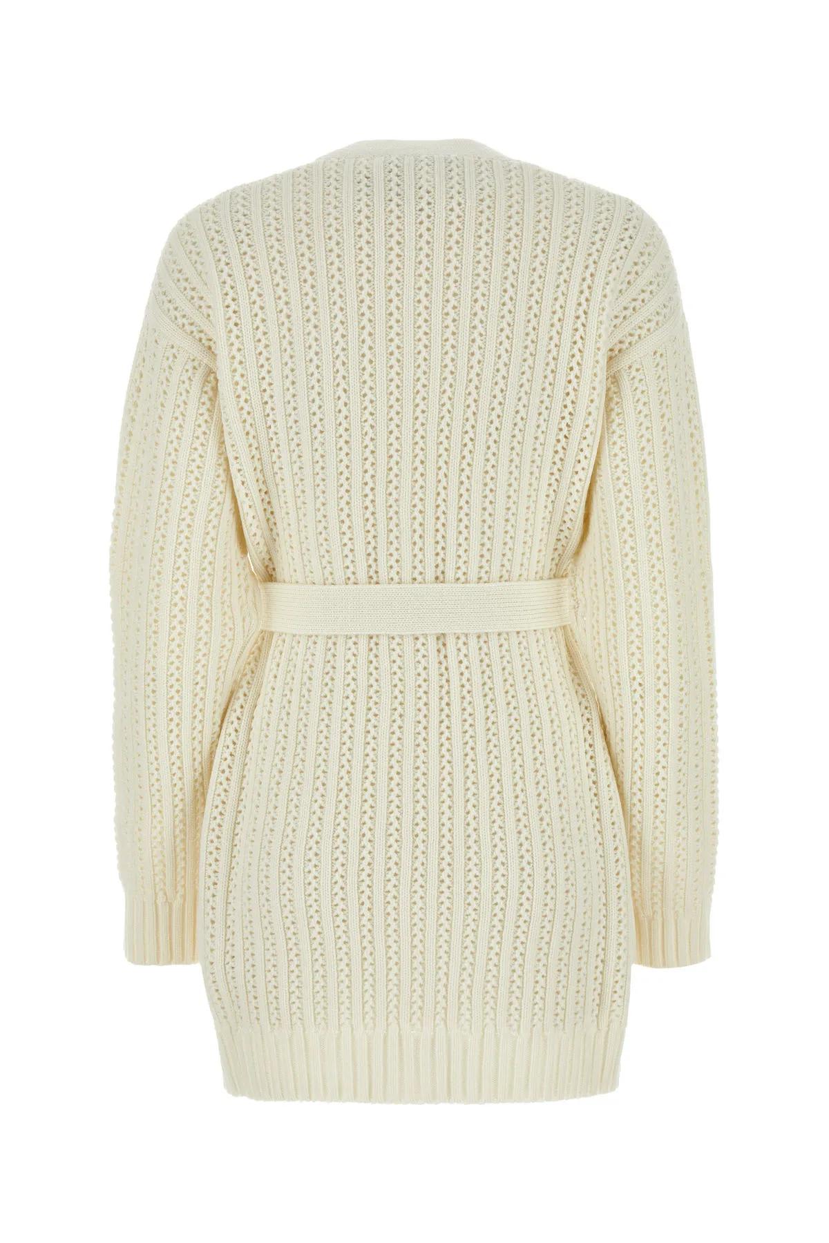 Shop Max Mara Ivory Wool Blend Balzac Cardigan In Yellow