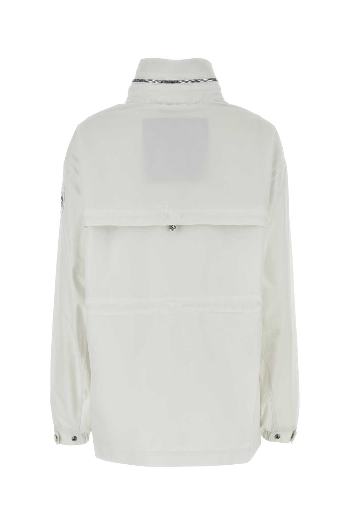 Shop Moose Knuckles White Polyester Jacket In Plaster
