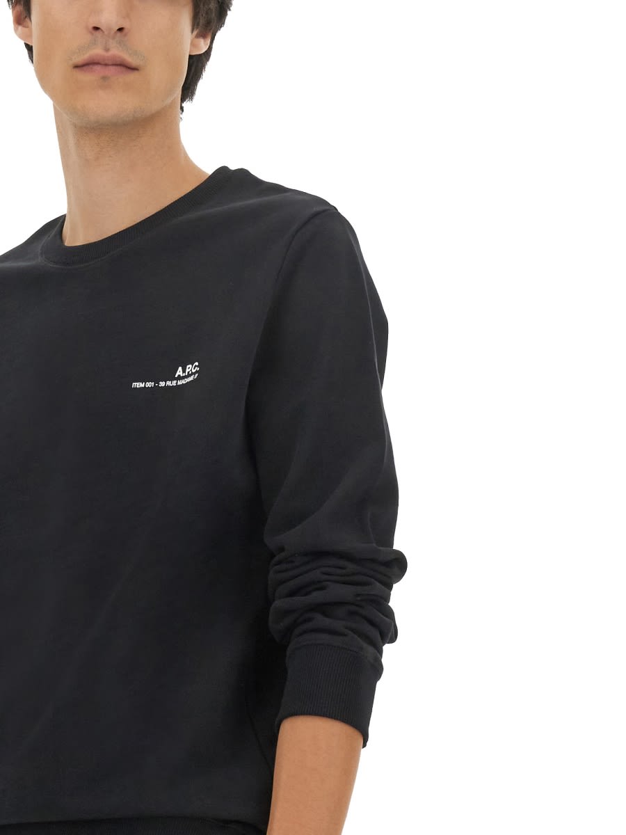 Shop Apc Sweatshirt With Logo In Black