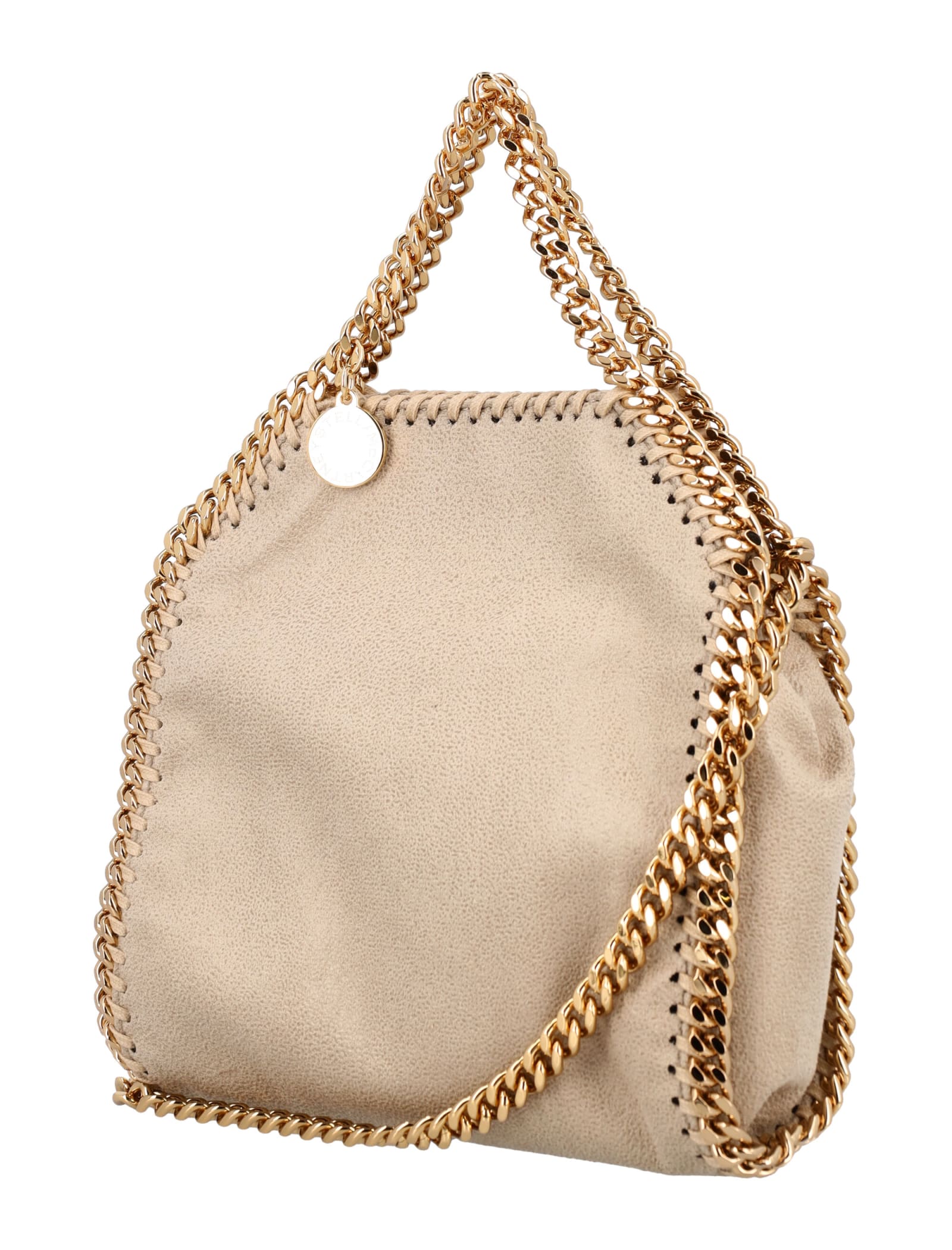 Shop Stella Mccartney Falabella Tiny Tote Bag In Butter Cream