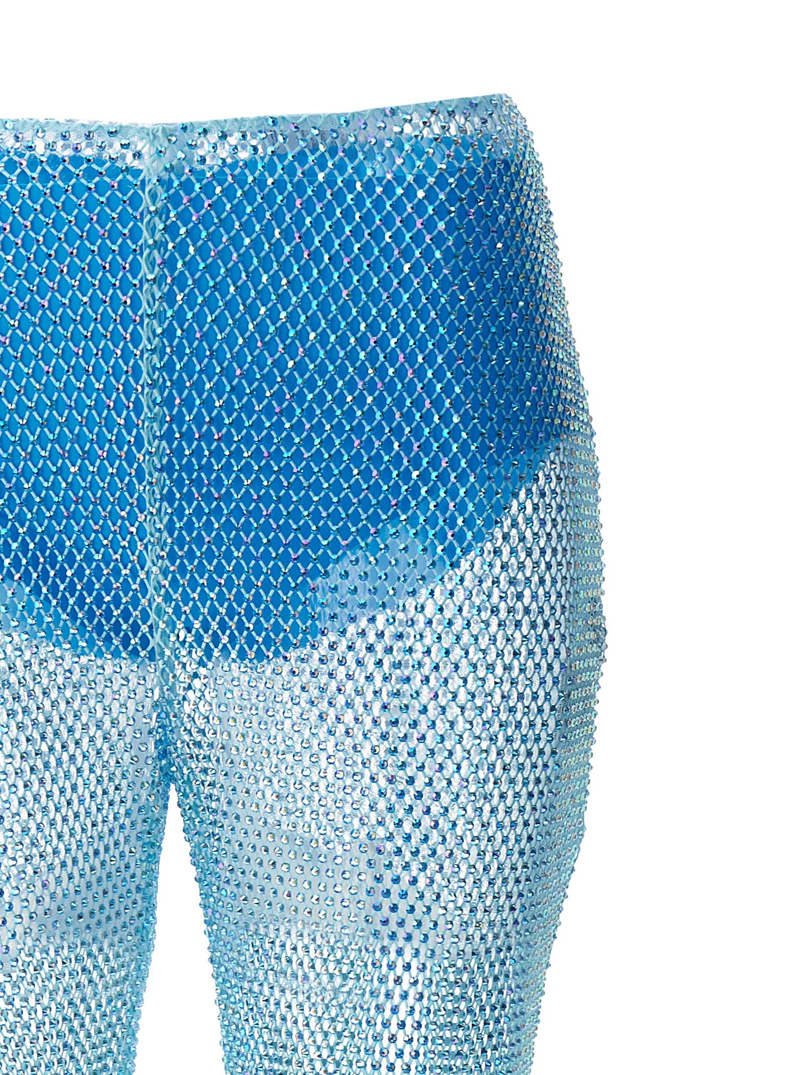 Shop Giuseppe Di Morabito Sequin Mesh Pants In Light Blue
