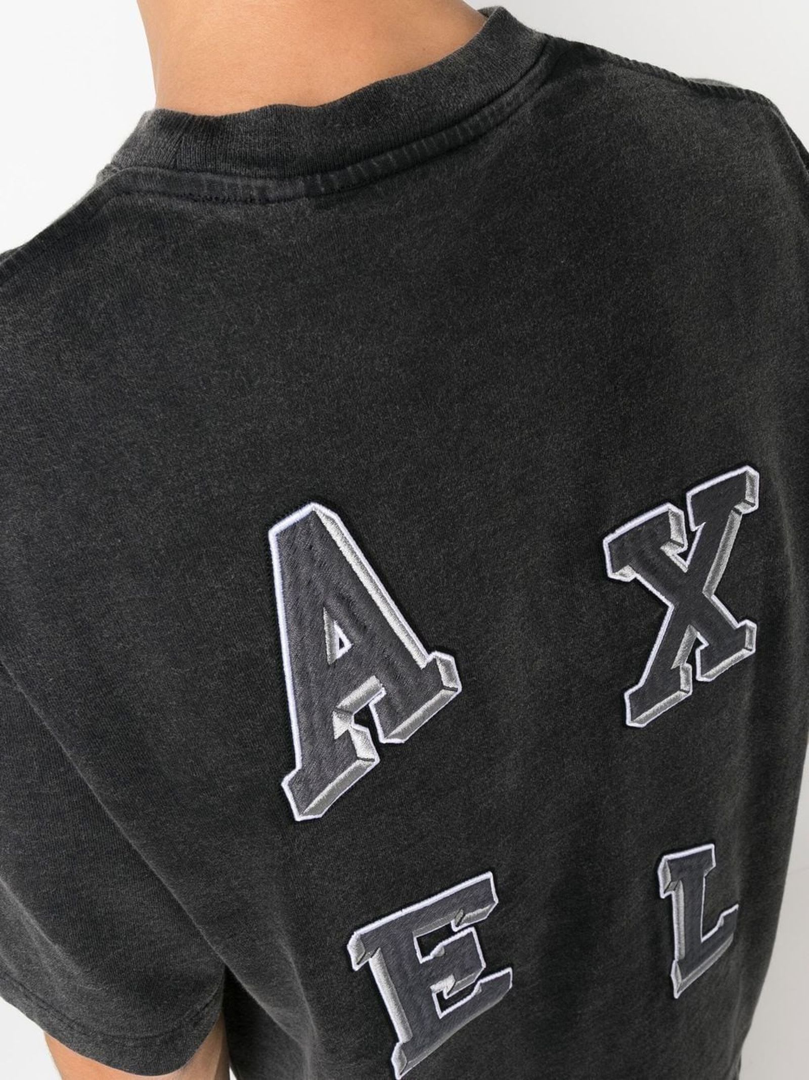 Shop Axel Arigato Grey Cotton T-shirt In Black