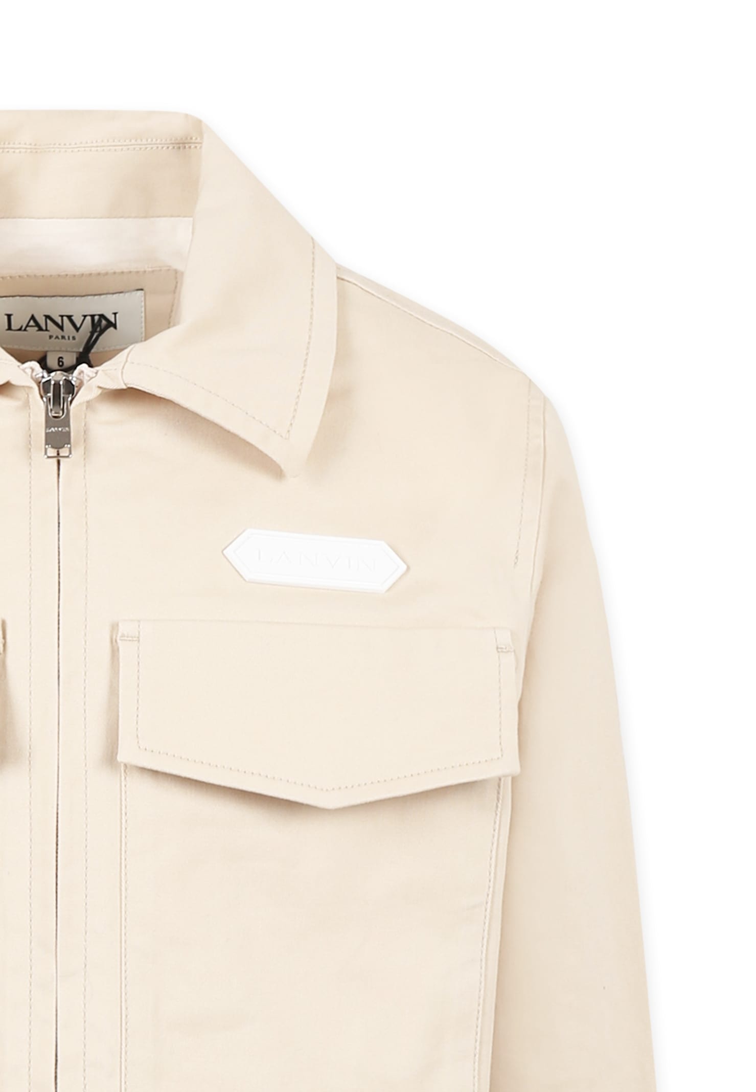 Lanvin Ivory Jacket For Boy With Logo In Ivory