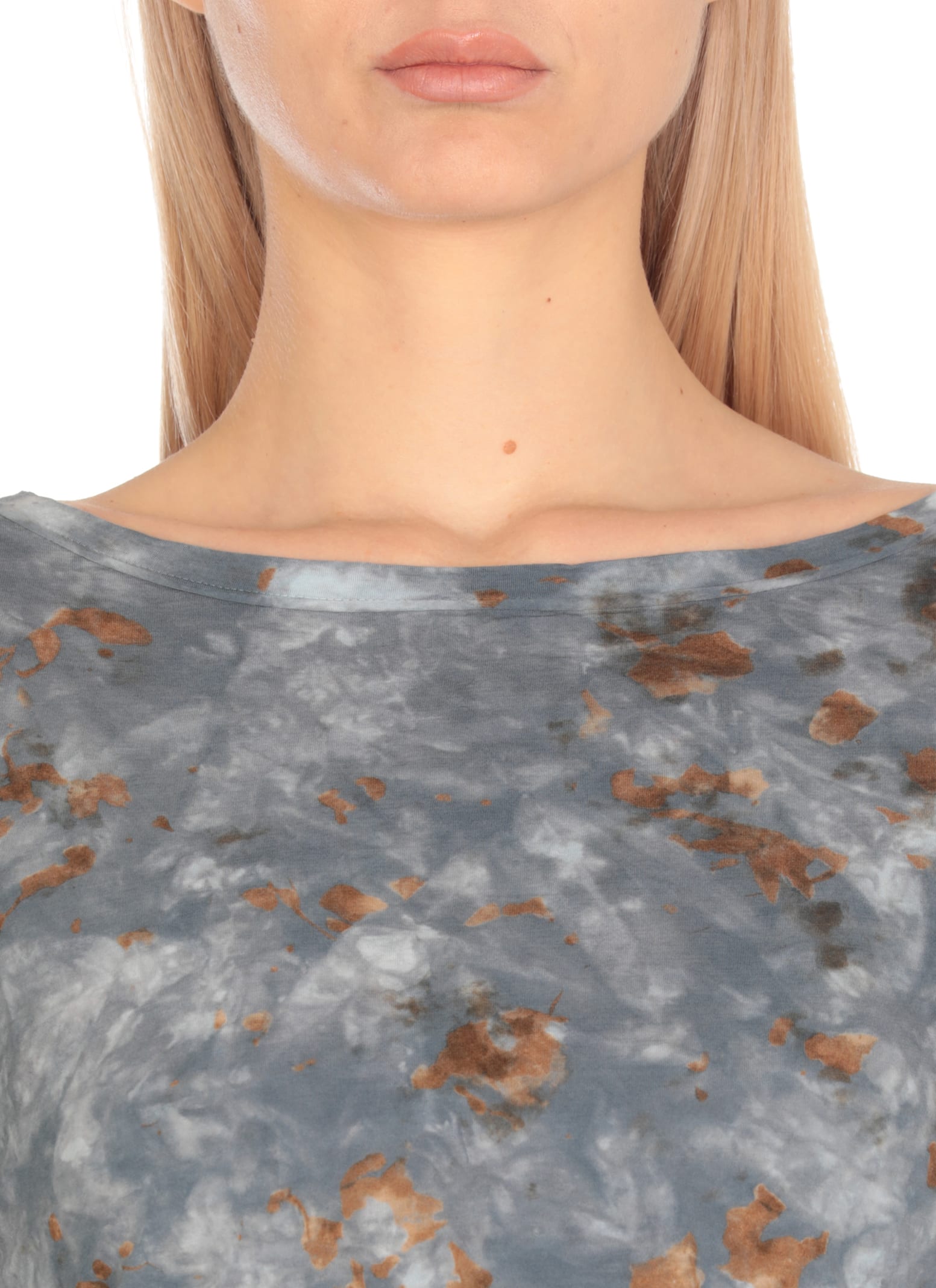 Avant Toi Contrasting Color Pattern Cotton Sweater In Blue