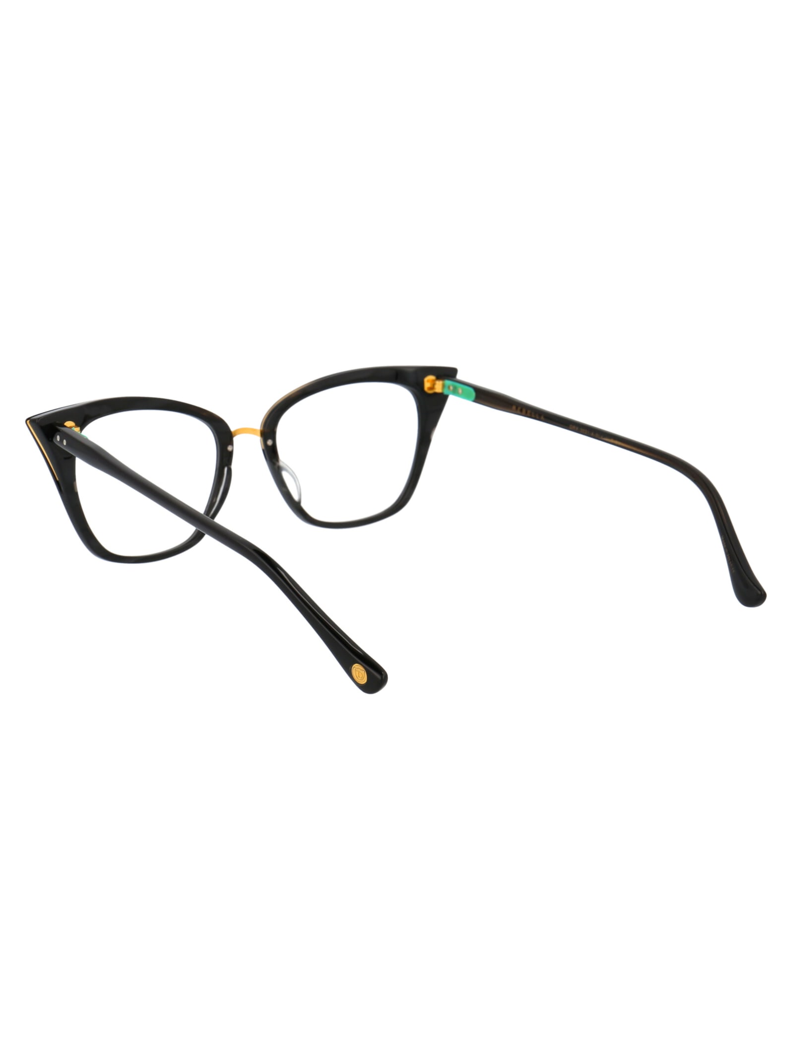 Shop Dita Rebella Glasses In Black-black Swirl-18k Gold