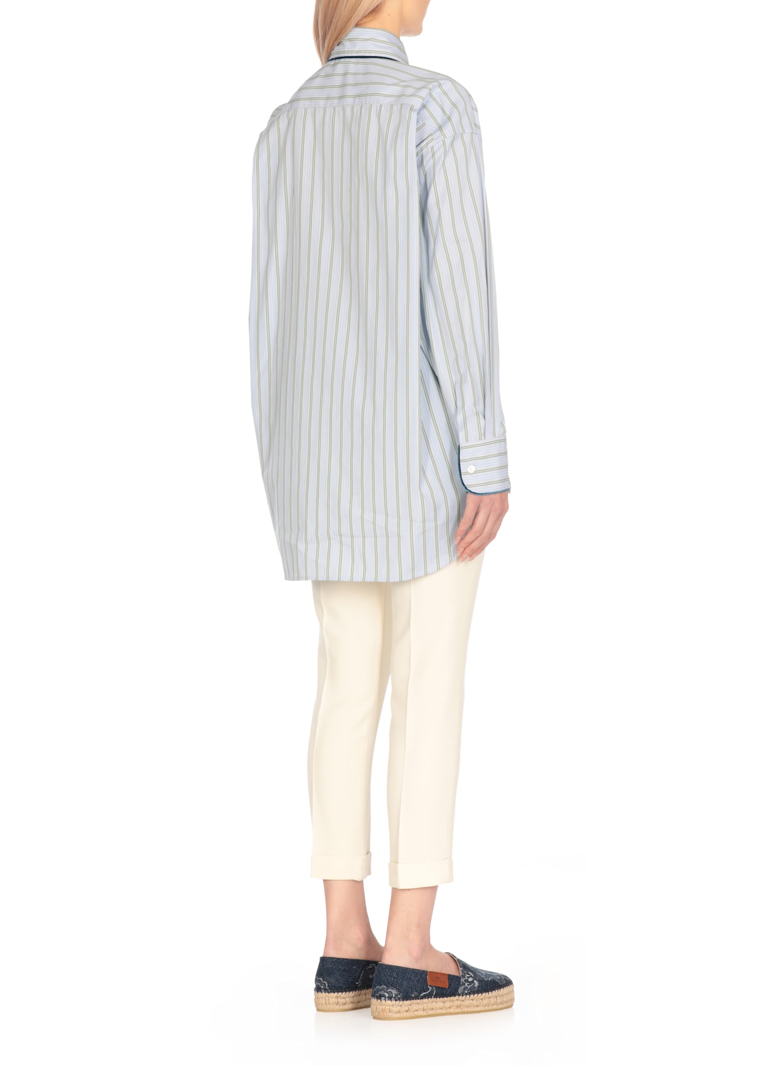 Shop Etro Cotton Shirt In Light Blue